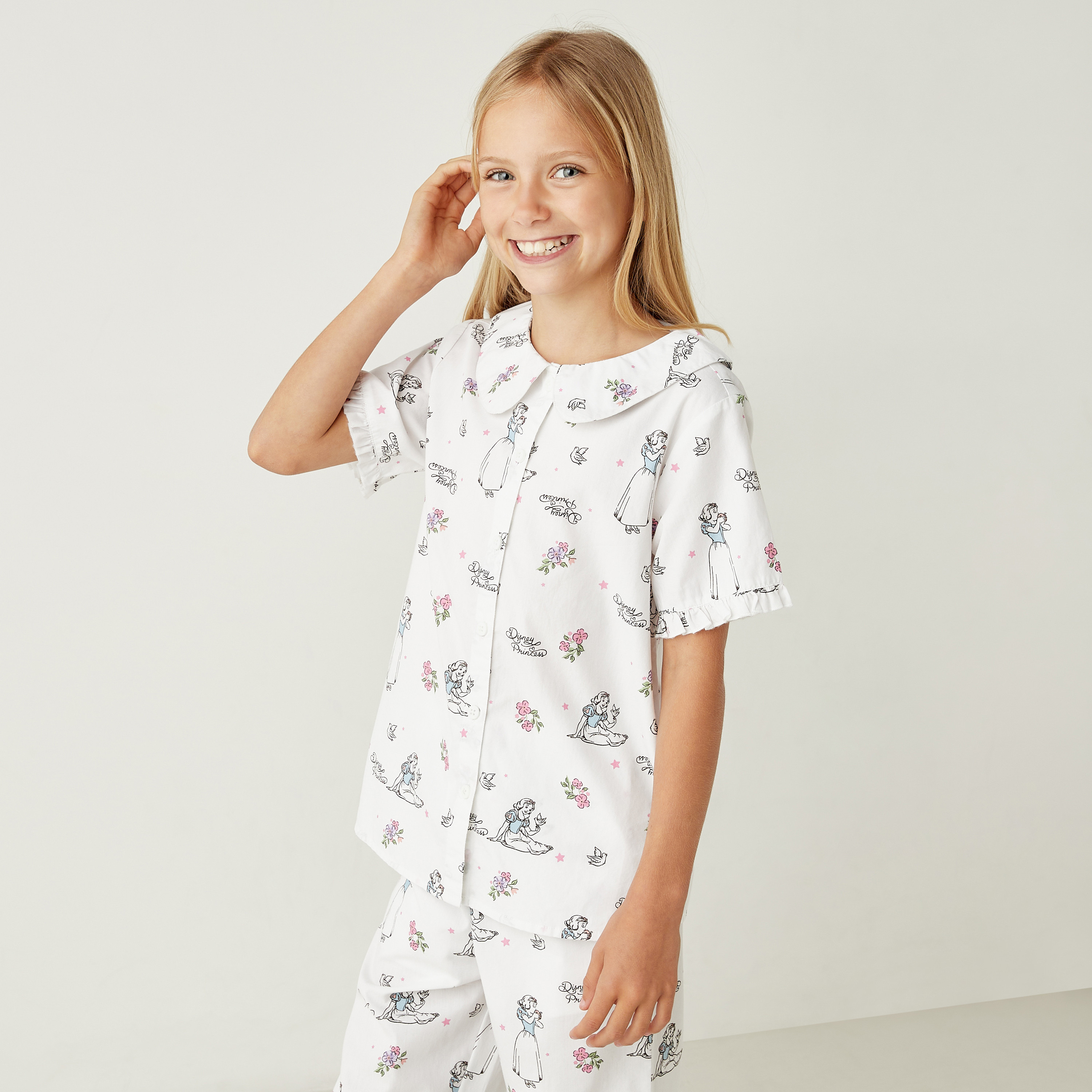 Disney Snow White Print Shirt and Pyjama Set-girls-clothing-nightwear-image-2