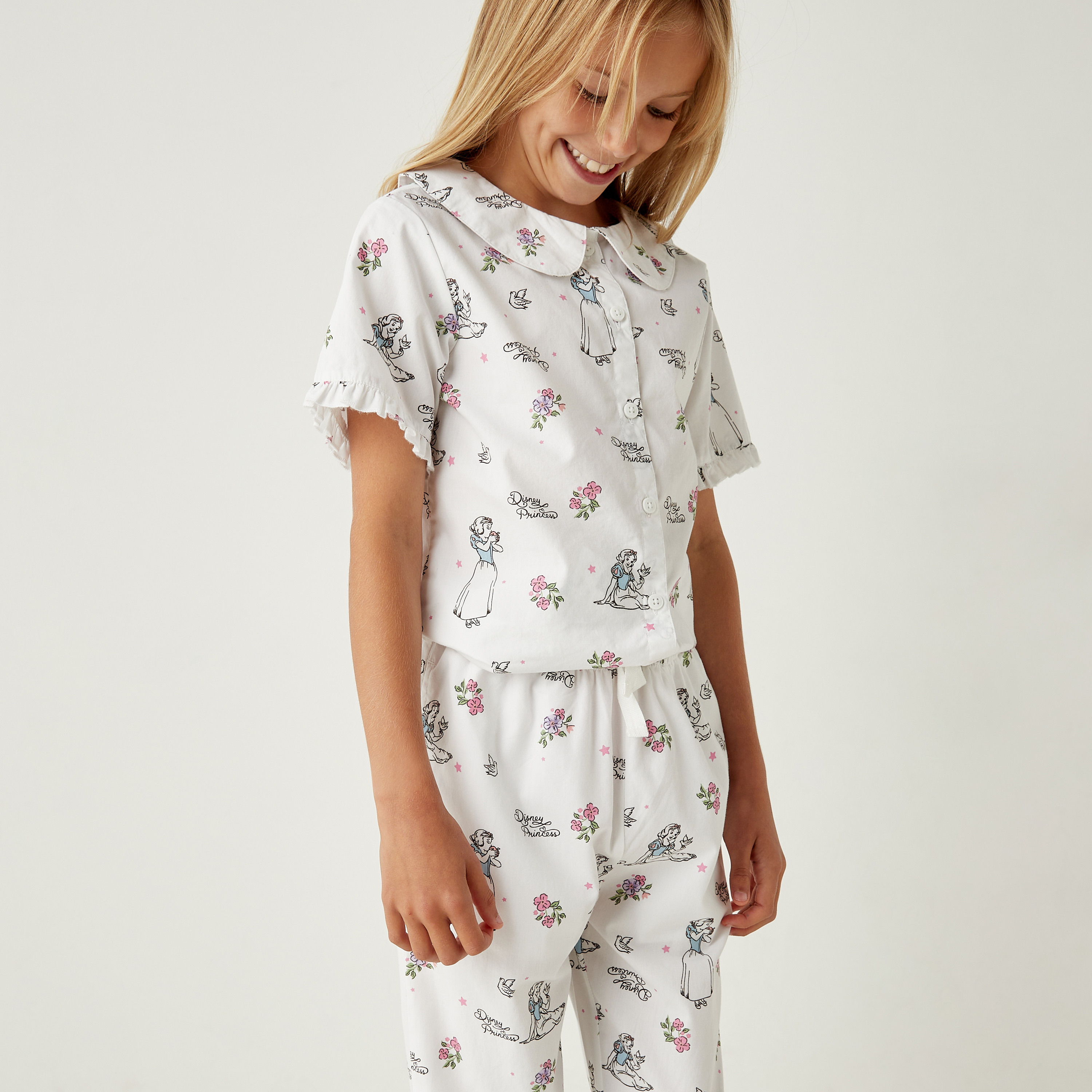 Disney Snow White Print Shirt and Pyjama Set-girls-clothing-nightwear-image-5