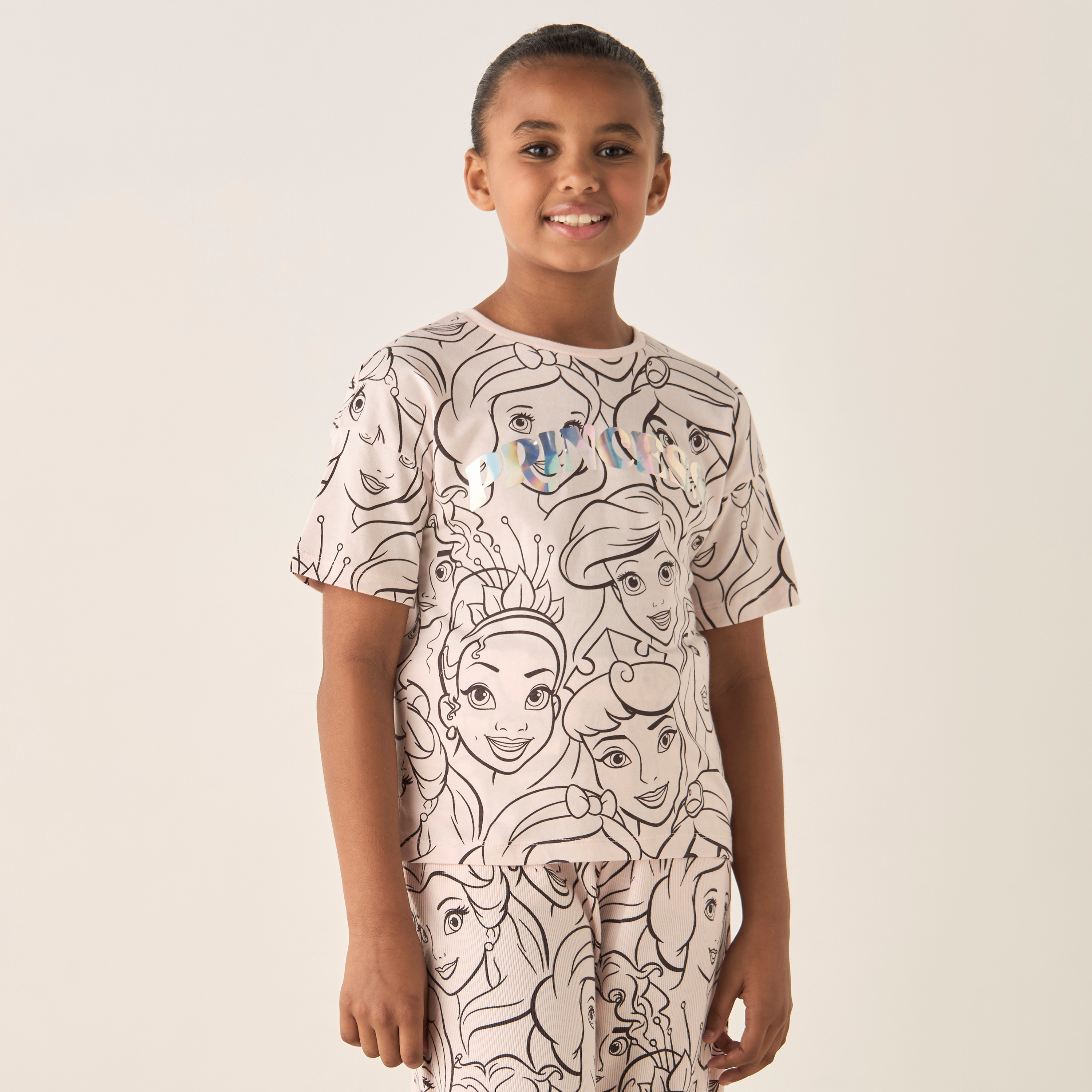 طقم بنطلون بيجاما وتيشيرت بطبعات الأميرات من ديزني-girls-clothing-nightwear-image-2