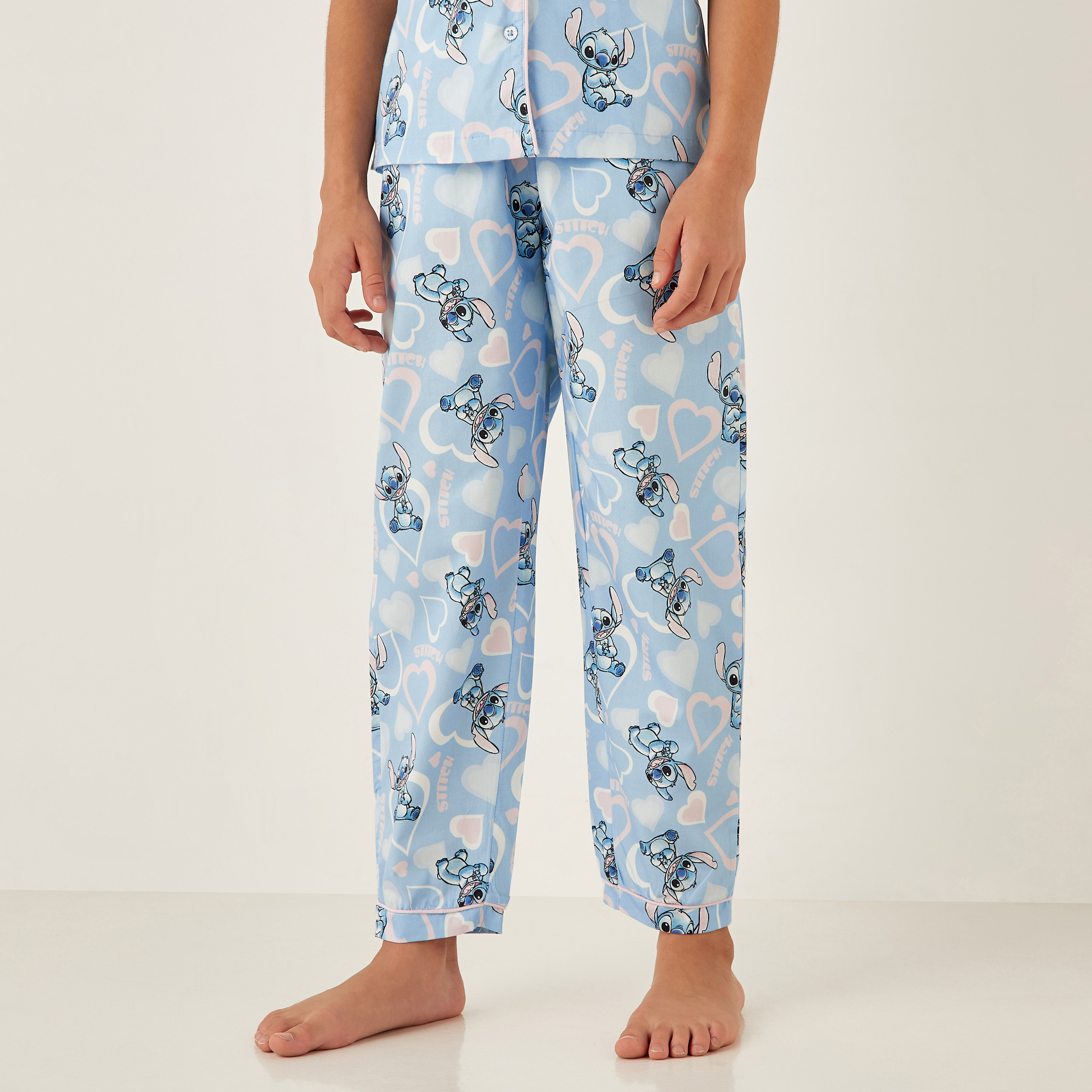 طقم بنطلون بيجاما وقميص بطبعات ستيتش من ديزني-girls-clothing-nightwear-image-3