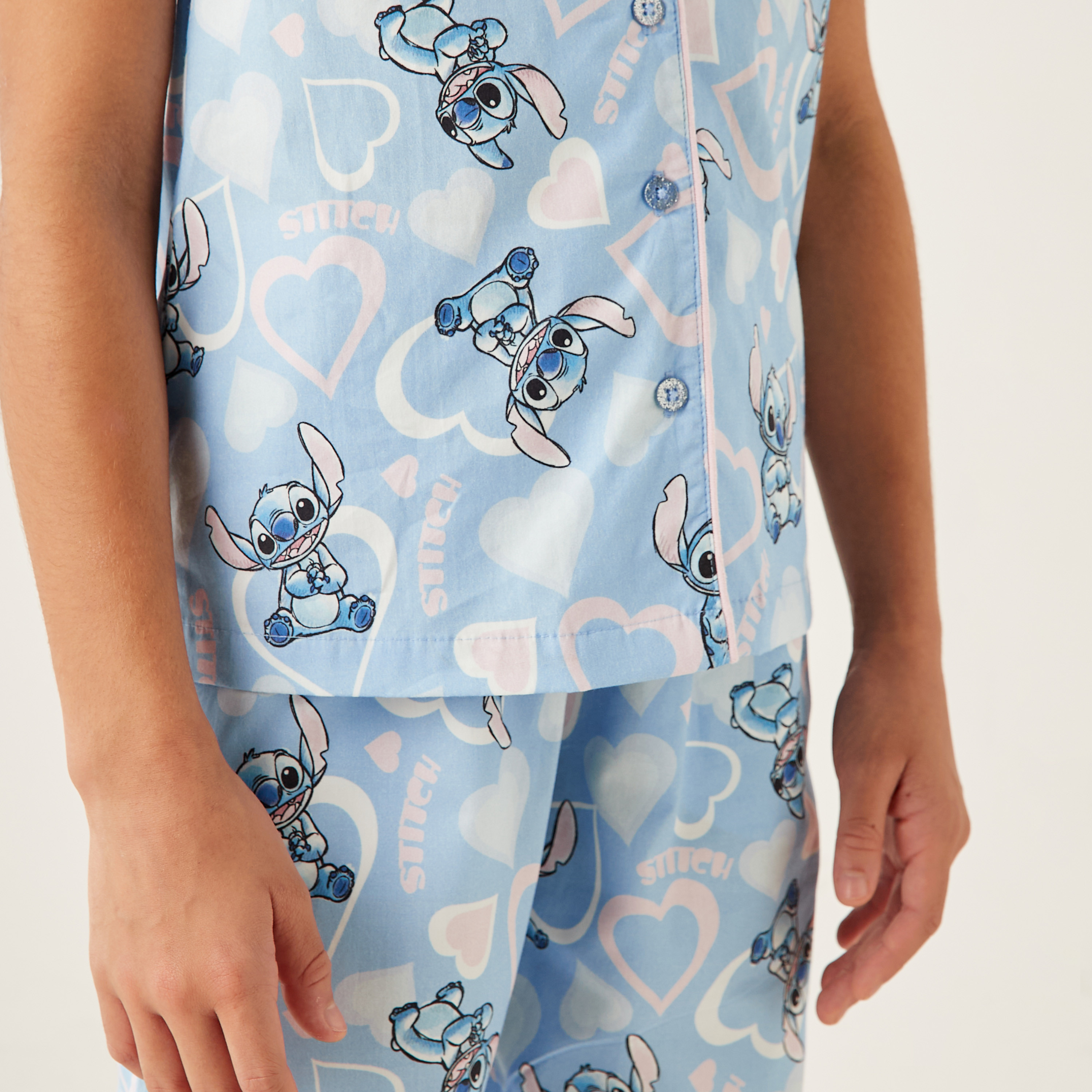 طقم بنطلون بيجاما وقميص بطبعات ستيتش من ديزني-girls-clothing-nightwear-image-5