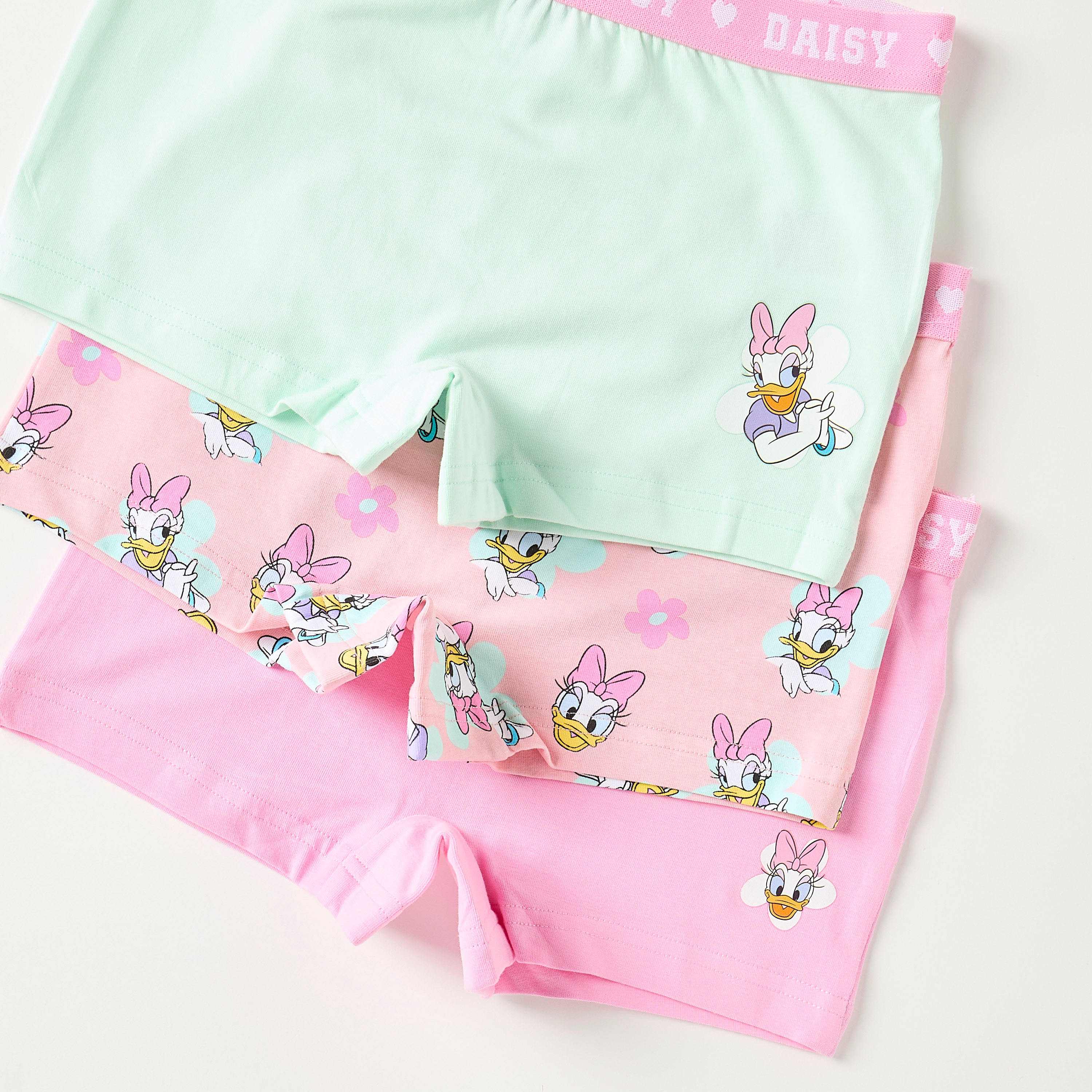 Disney Daisy Duck Print Boxers with Elasticated Waistband - Set of 3-girls-clothing-multipacks-image-6
