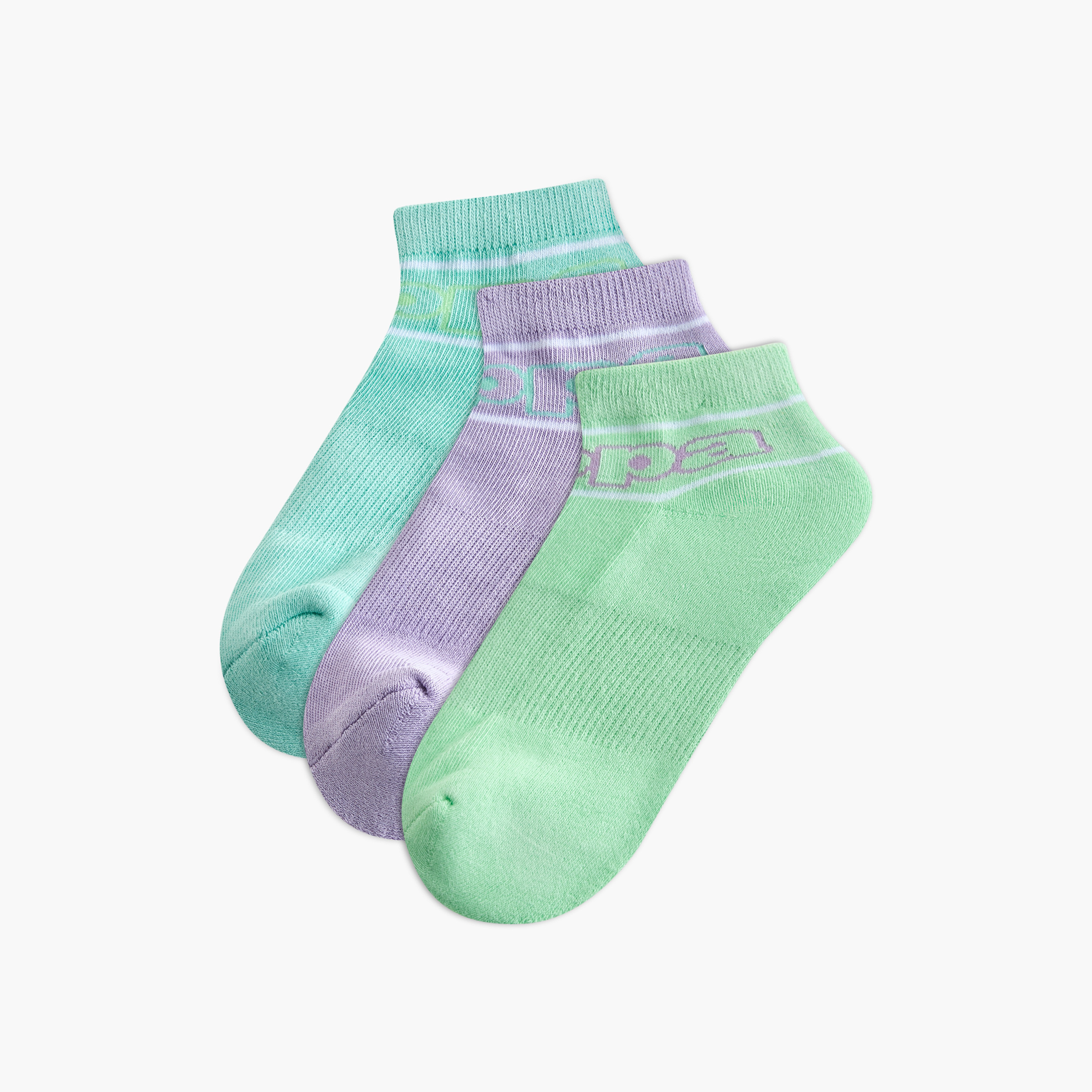 Kappa Logo Print Ankle Length Socks - Set of 3-girls-accessories-socks-image-1