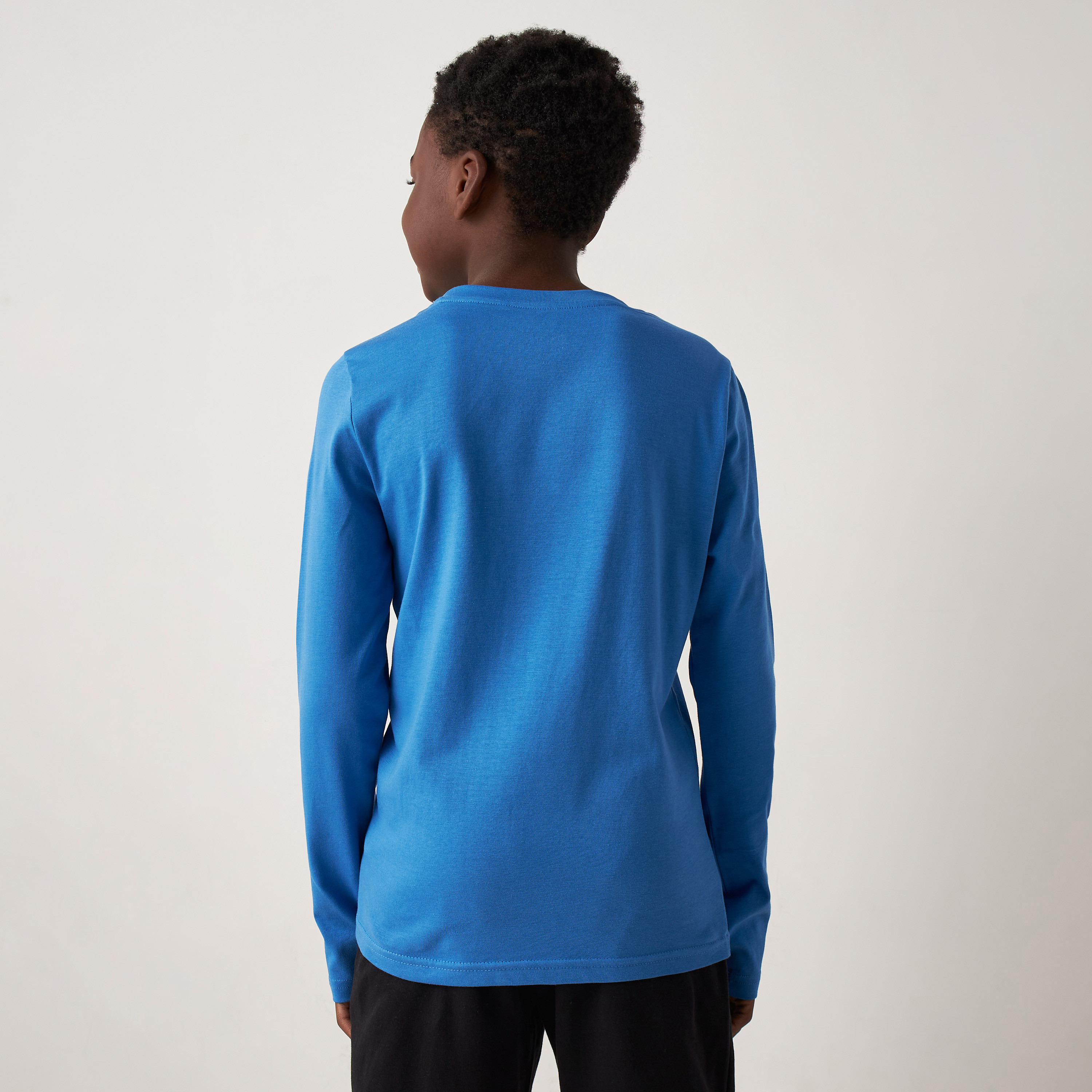 Juniors Graphic Print T-shirt with Long Sleeves-boys-clothing-tshirtsandpolos-image-4