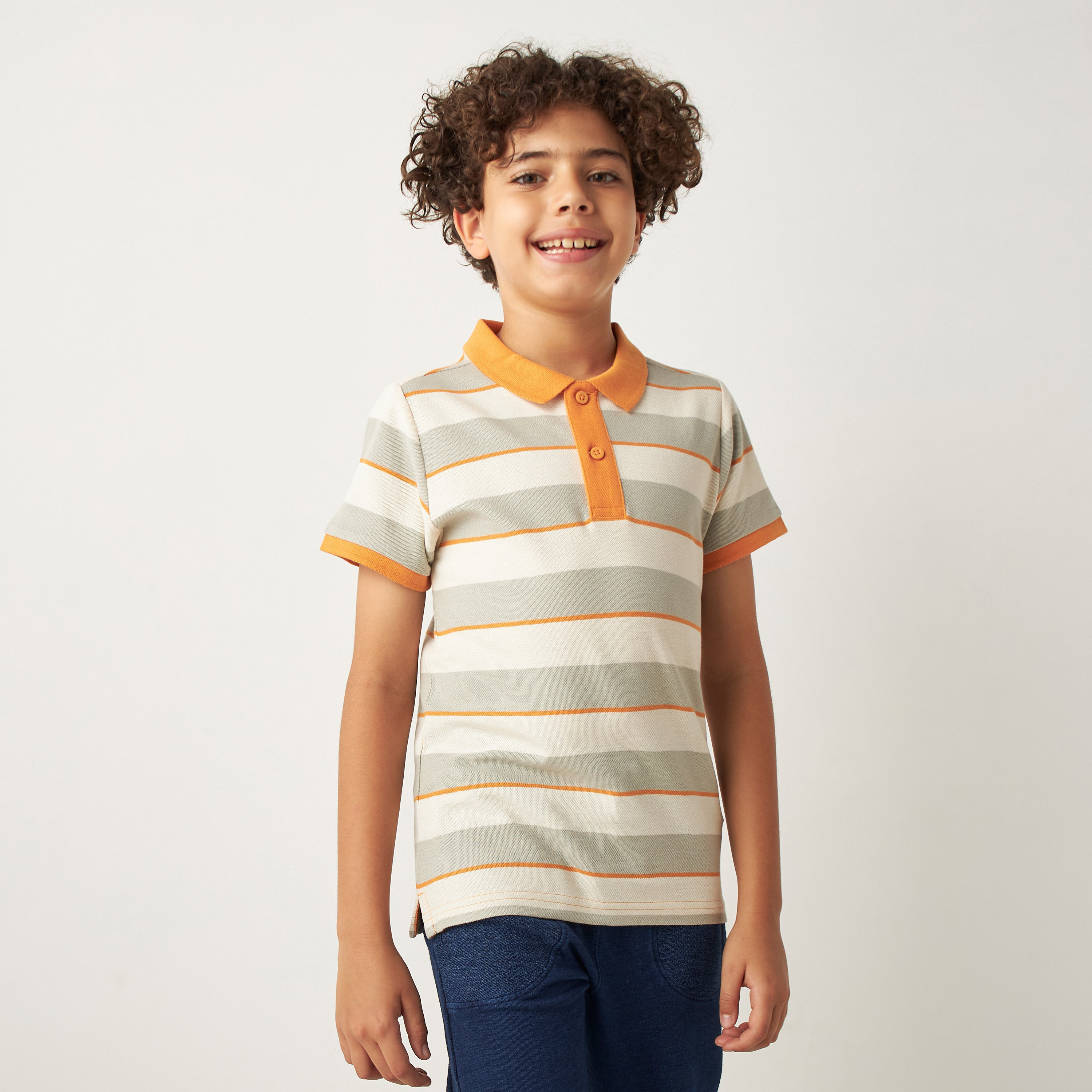 Boys striped polo best sale