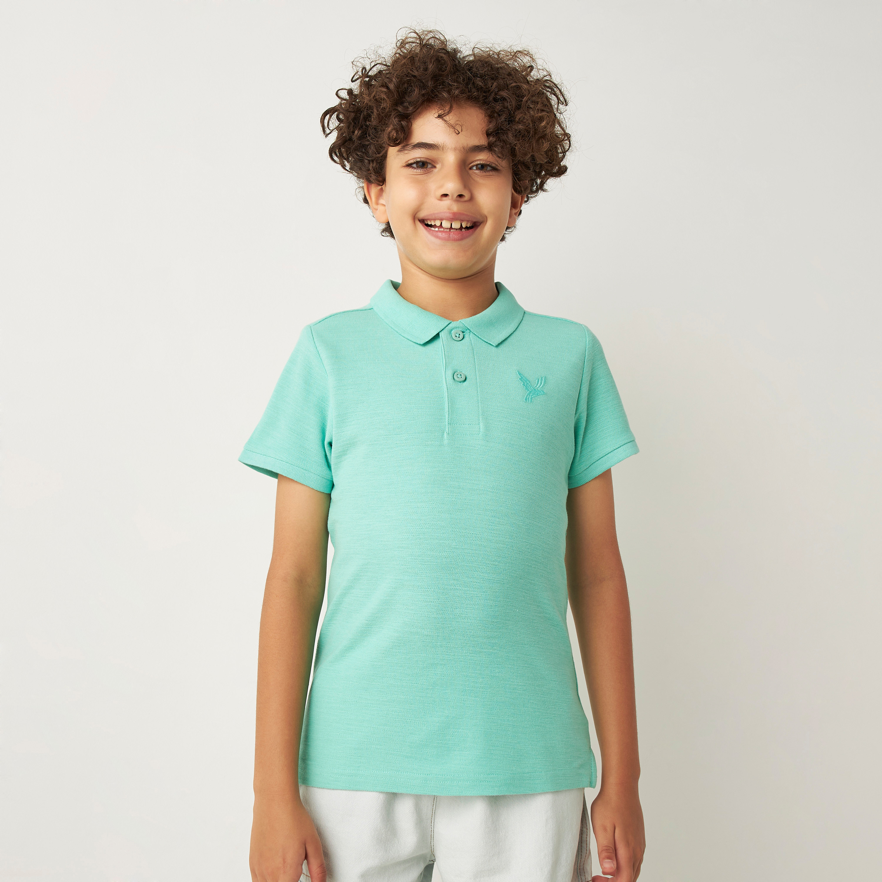 Buy Juniors Solid Polo T shirt with Short Sleeves Online for Boys Centrepoint Bahrain