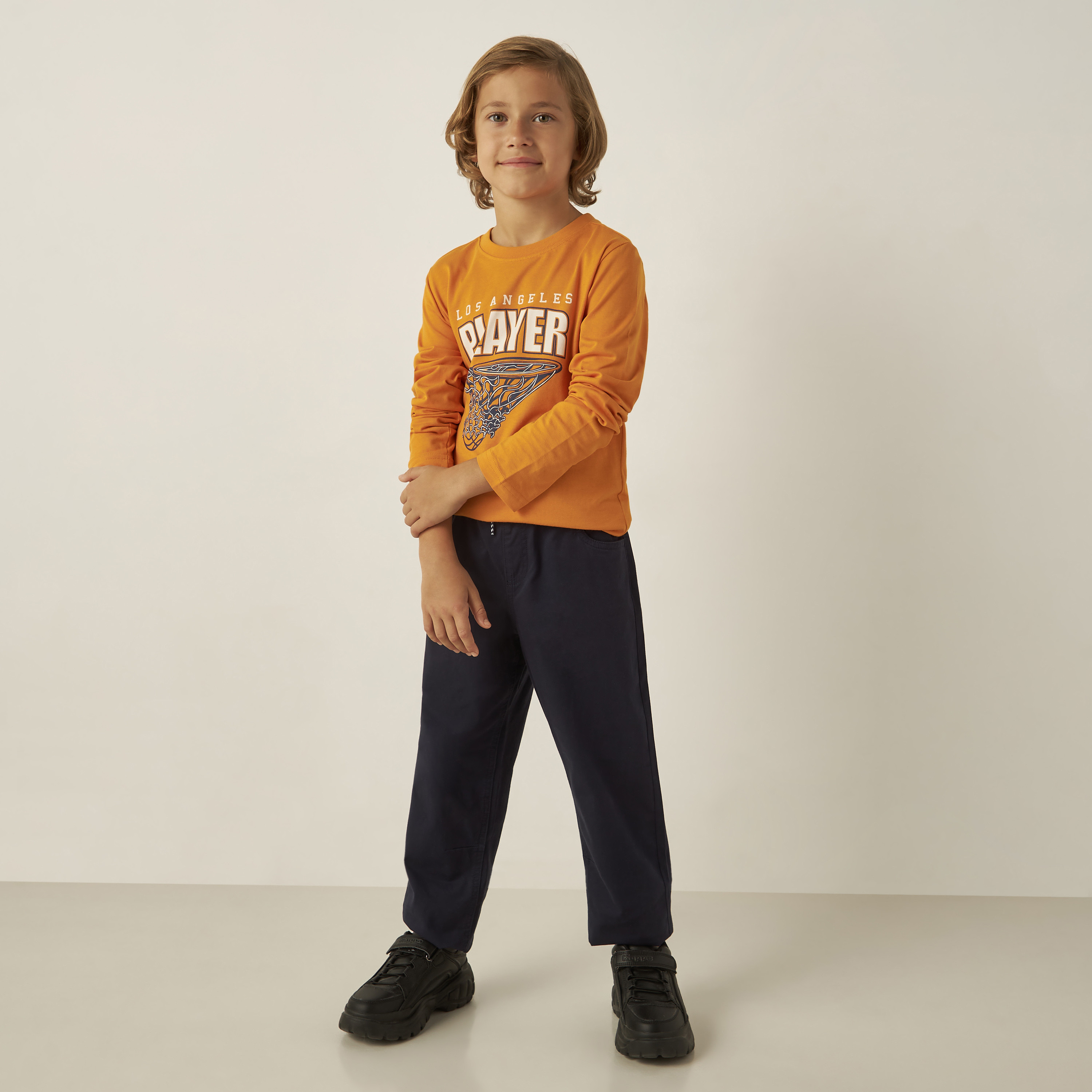 Juniors Graphic Print T-shirt with Long Sleeves and Crew Neck-boys-clothing-tshirtsandpolos-image-2