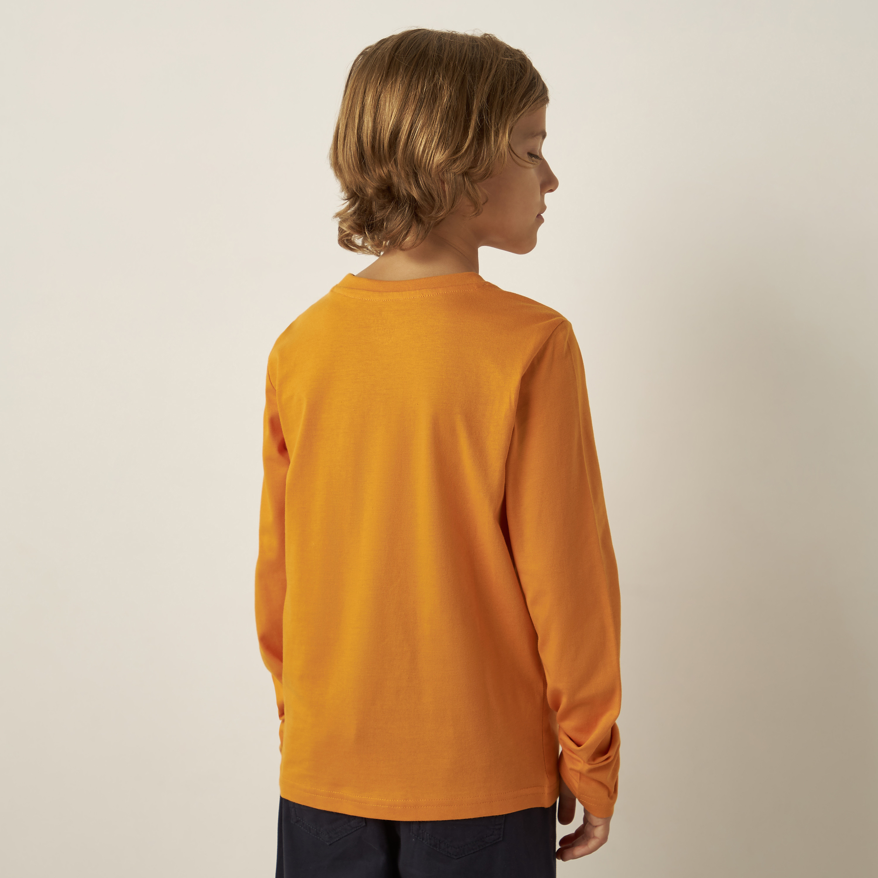 Juniors Graphic Print T-shirt with Long Sleeves and Crew Neck-boys-clothing-tshirtsandpolos-image-4