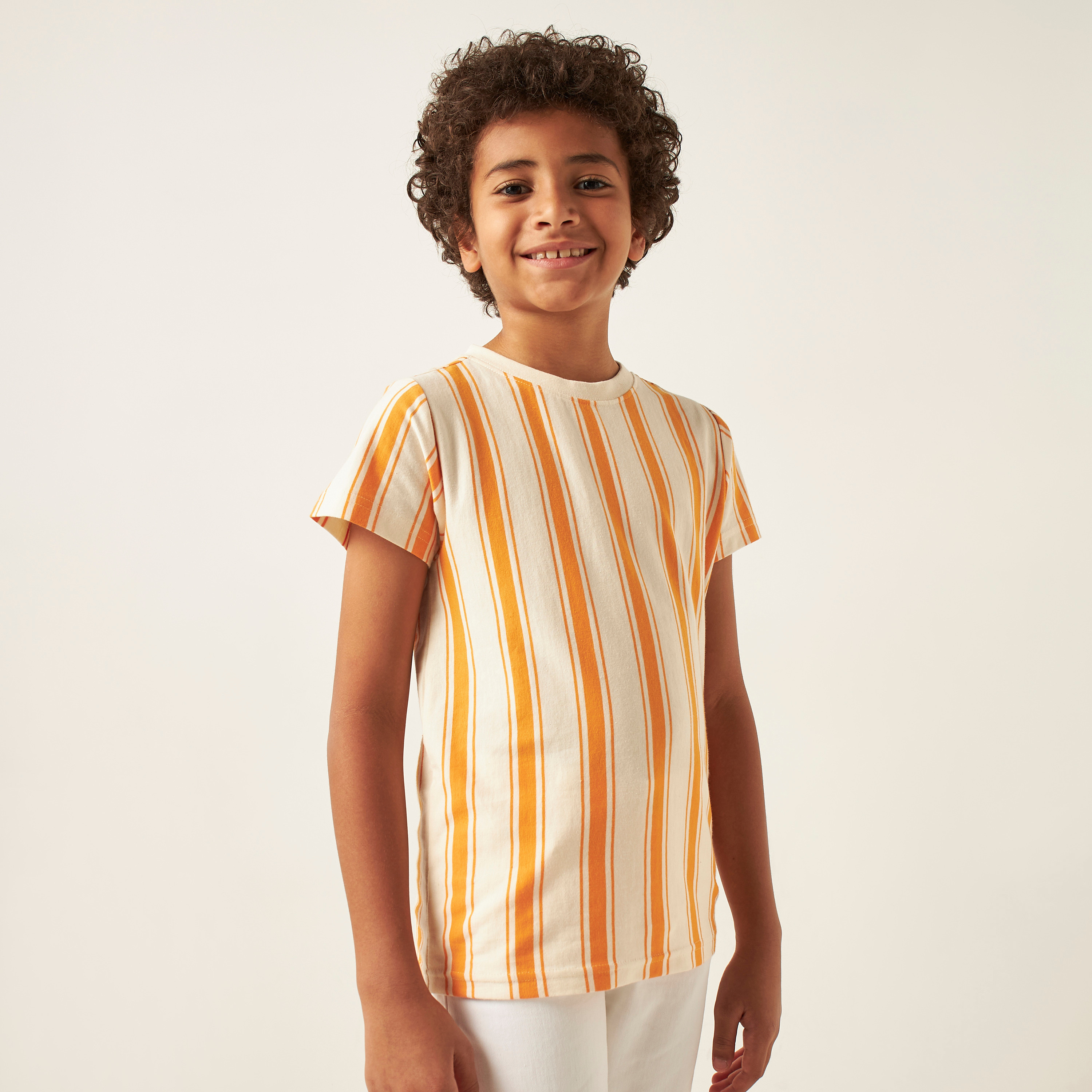 Juniors Striped T-shirt with Crew Neck and Short Sleeves-boys-clothing-tshirtsandpolos-image-1