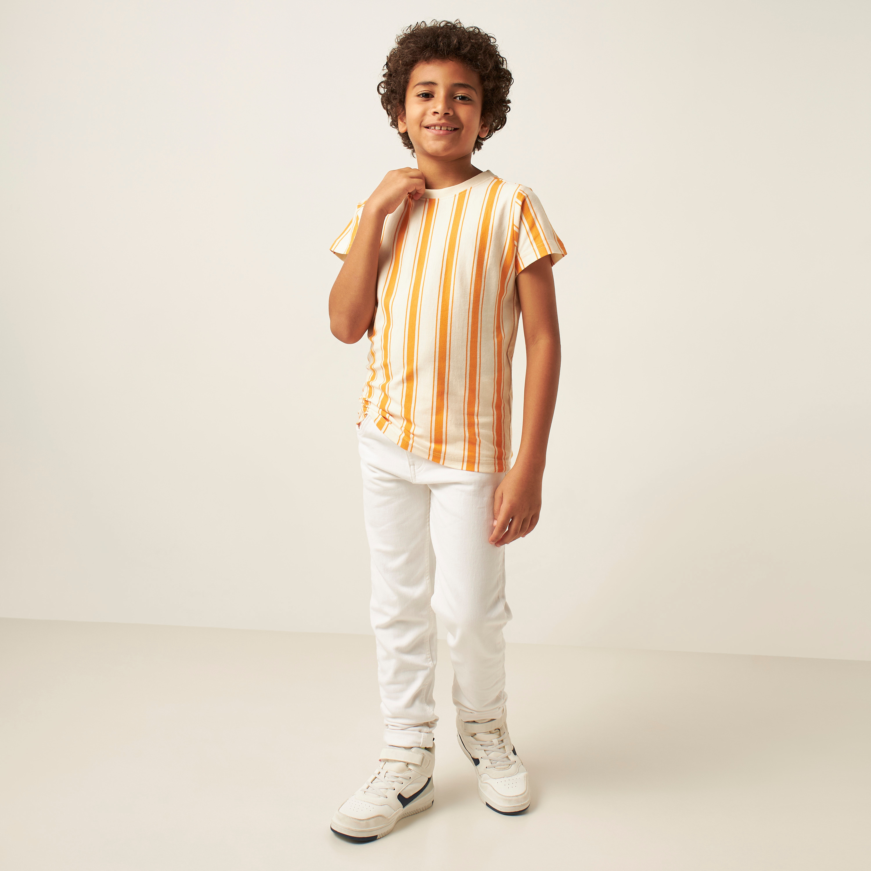 Juniors Striped T-shirt with Crew Neck and Short Sleeves-boys-clothing-tshirtsandpolos-image-2