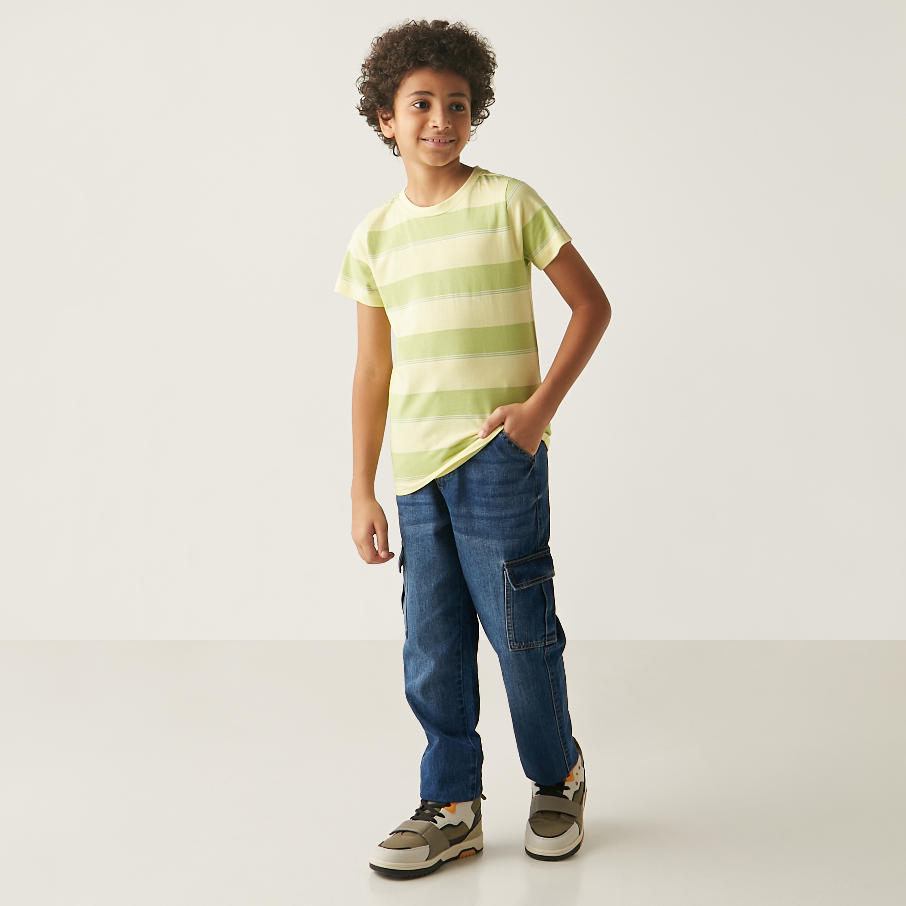 Juniors All-Over Striped T-shirt with Short Sleeves and Crew Neck-boys-clothing-tshirtsandpolos-image-2