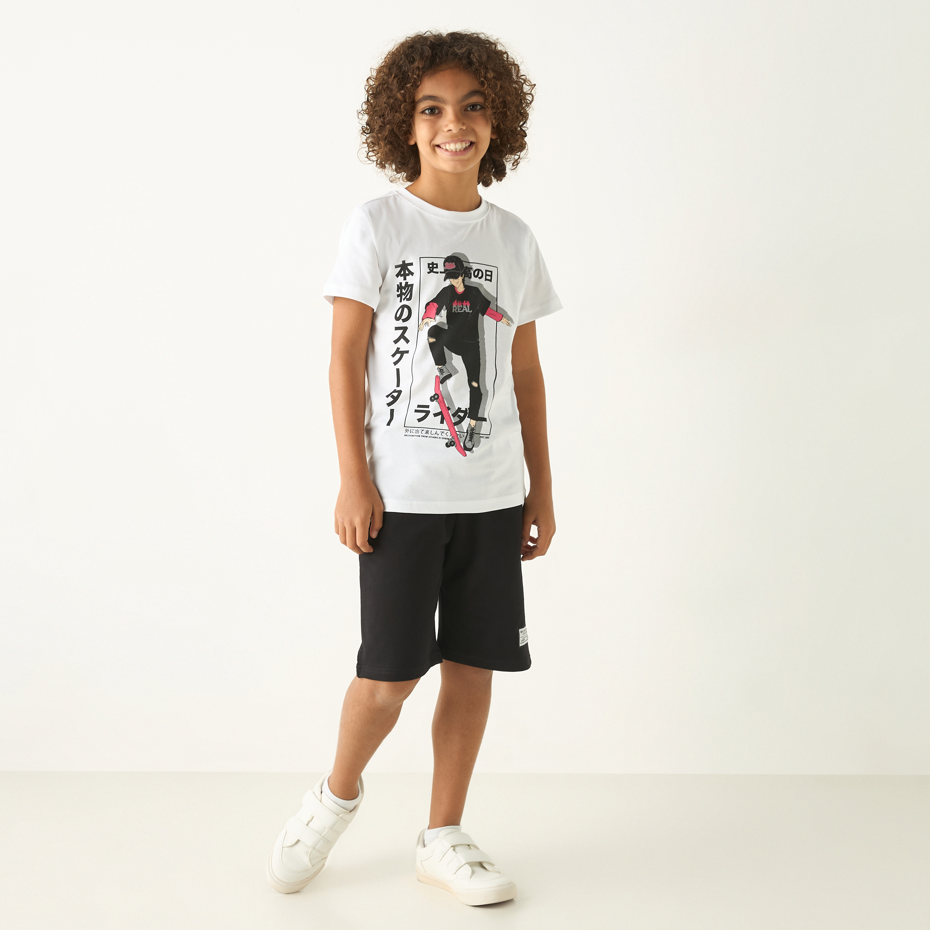 Juniors Graphic Print T-shirt with Short Sleeves-boys-clothing-tshirtsandpolos-image-2