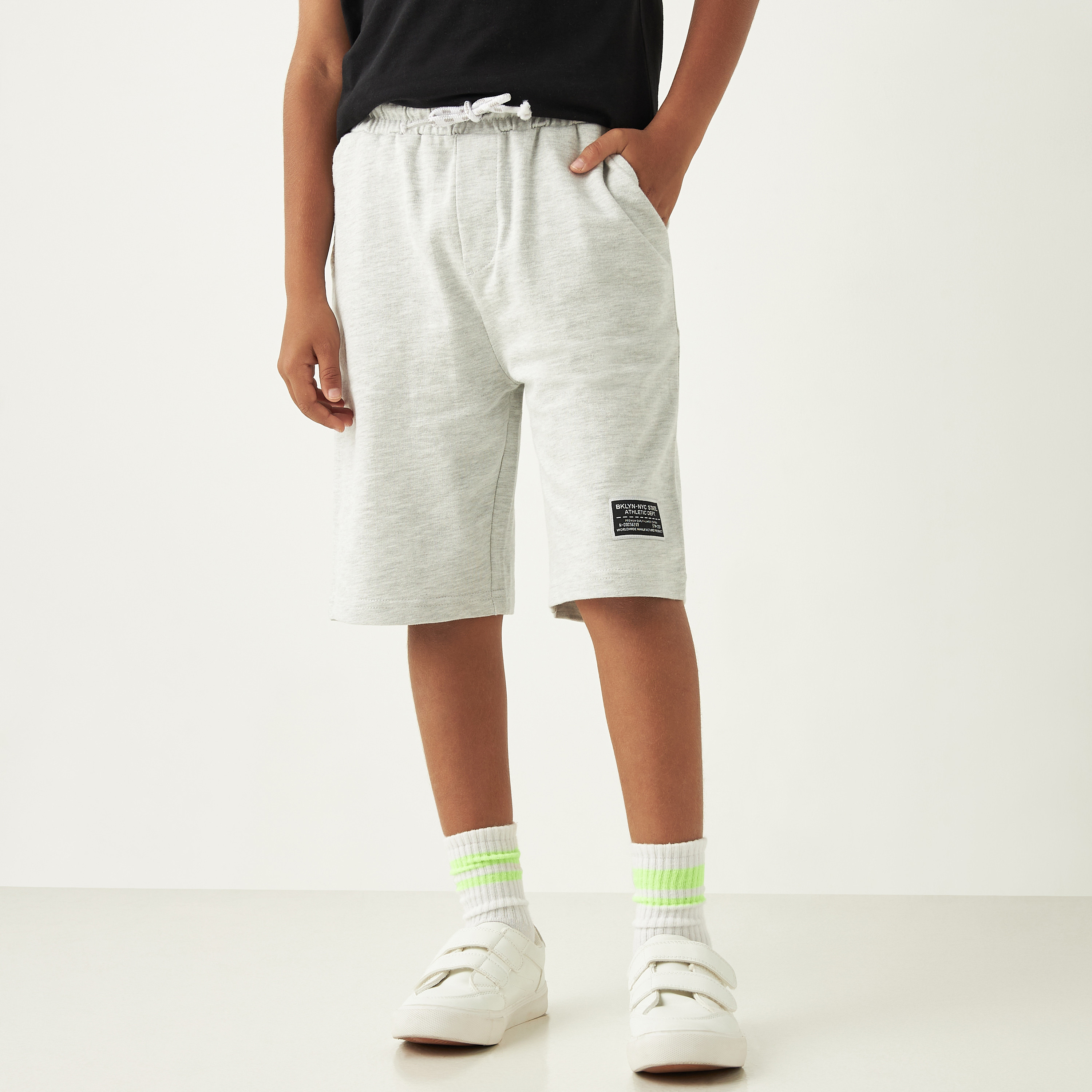 Juniors Patch Detail Shorts with Drawstring Closure and Pockets-boys-clothing-bottoms-shorts-image-1