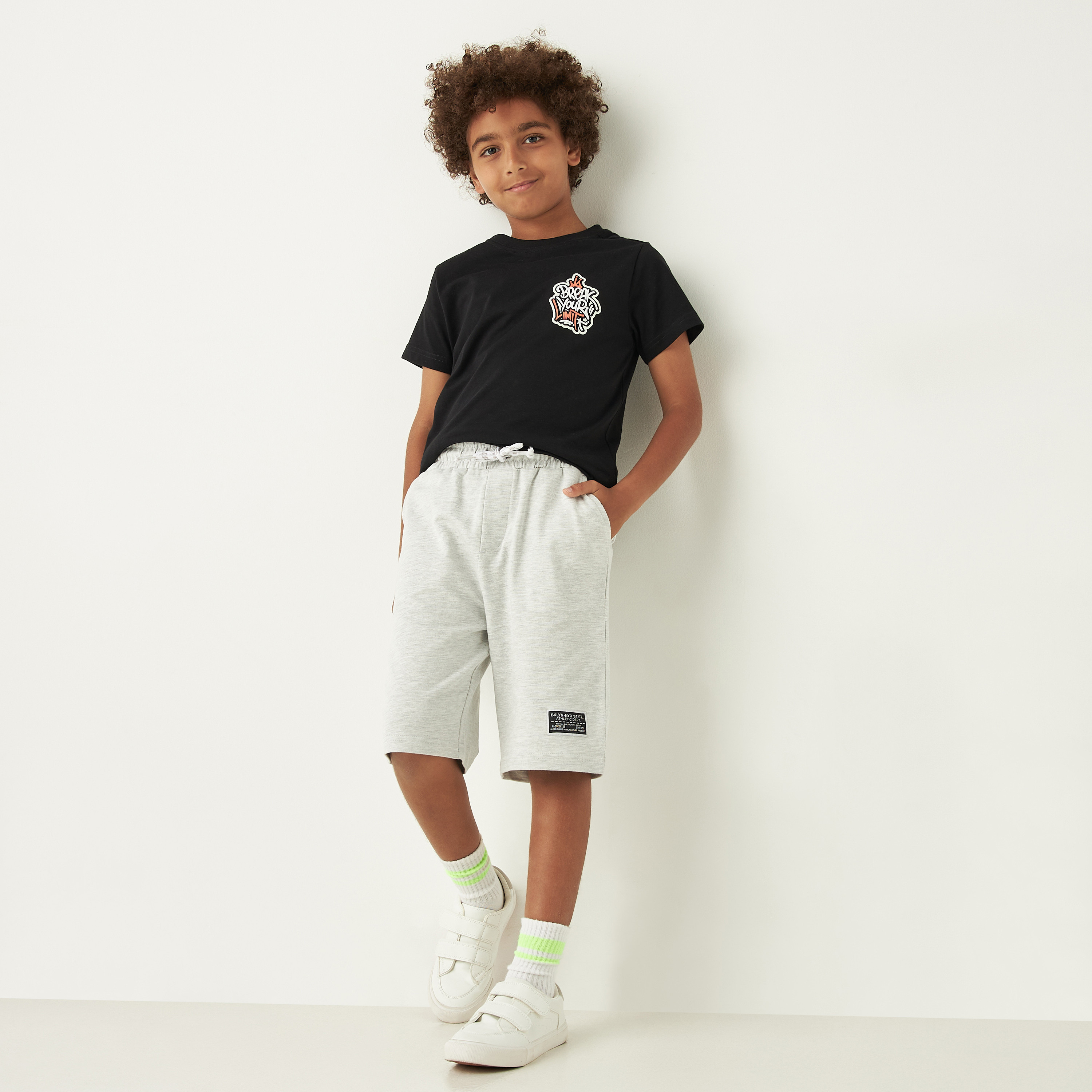 Juniors Patch Detail Shorts with Drawstring Closure and Pockets-boys-clothing-bottoms-shorts-image-2