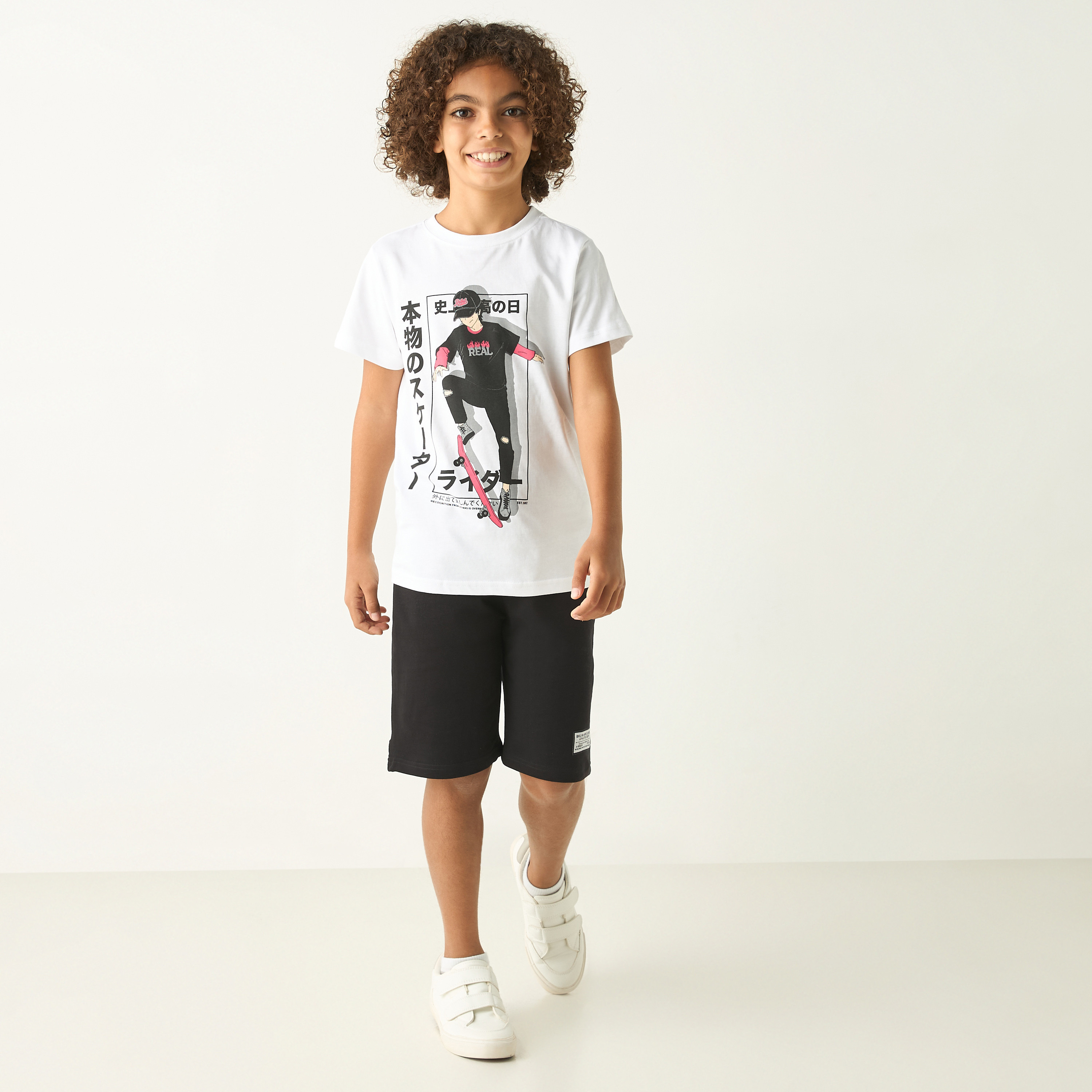 Juniors Patch Detail Shorts with Drawstring Closure and Pockets-boys-clothing-bottoms-shorts-image-2