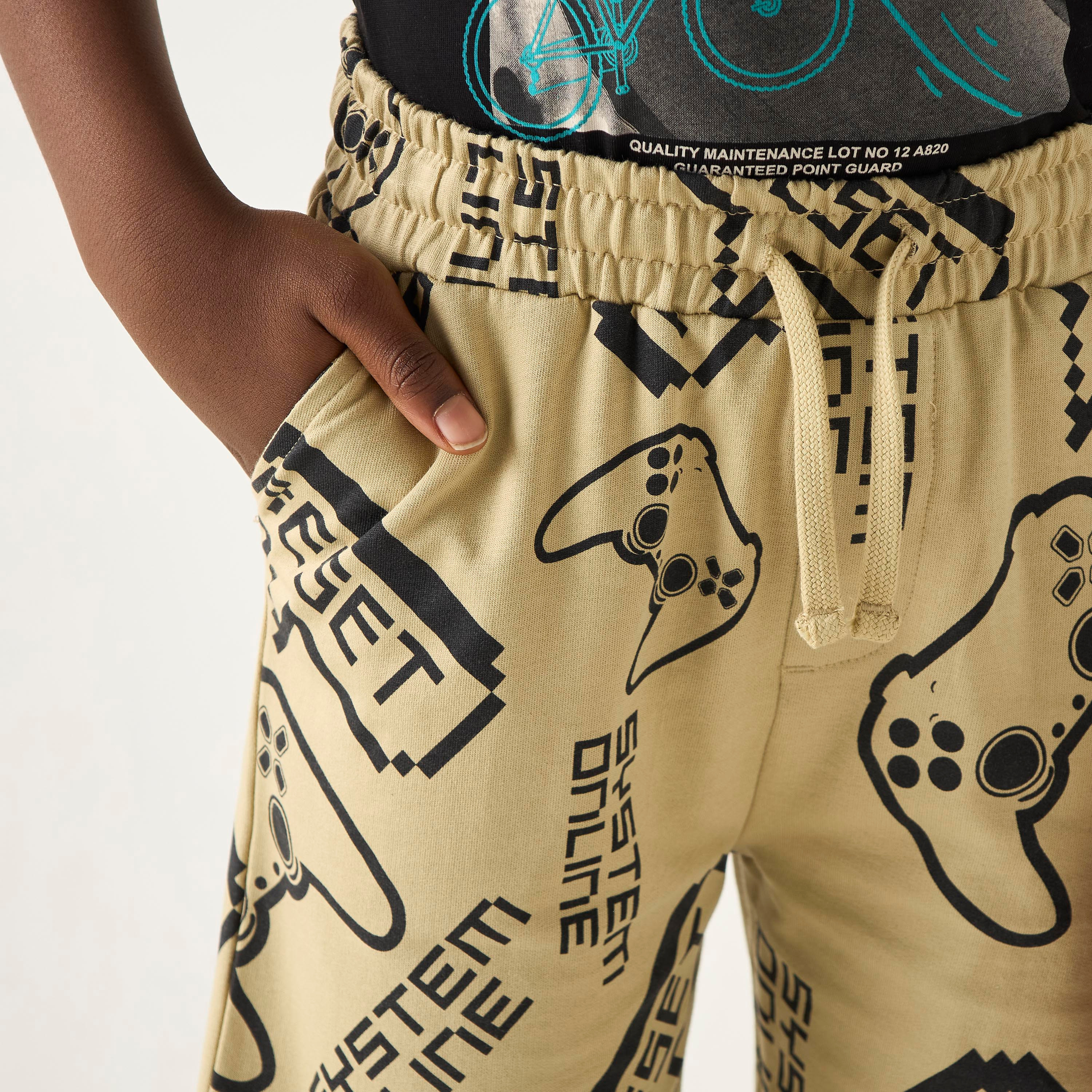 Juniors Gamer Print Shorts with Drawstring Closure-boys-clothing-bottoms-shorts-image-4