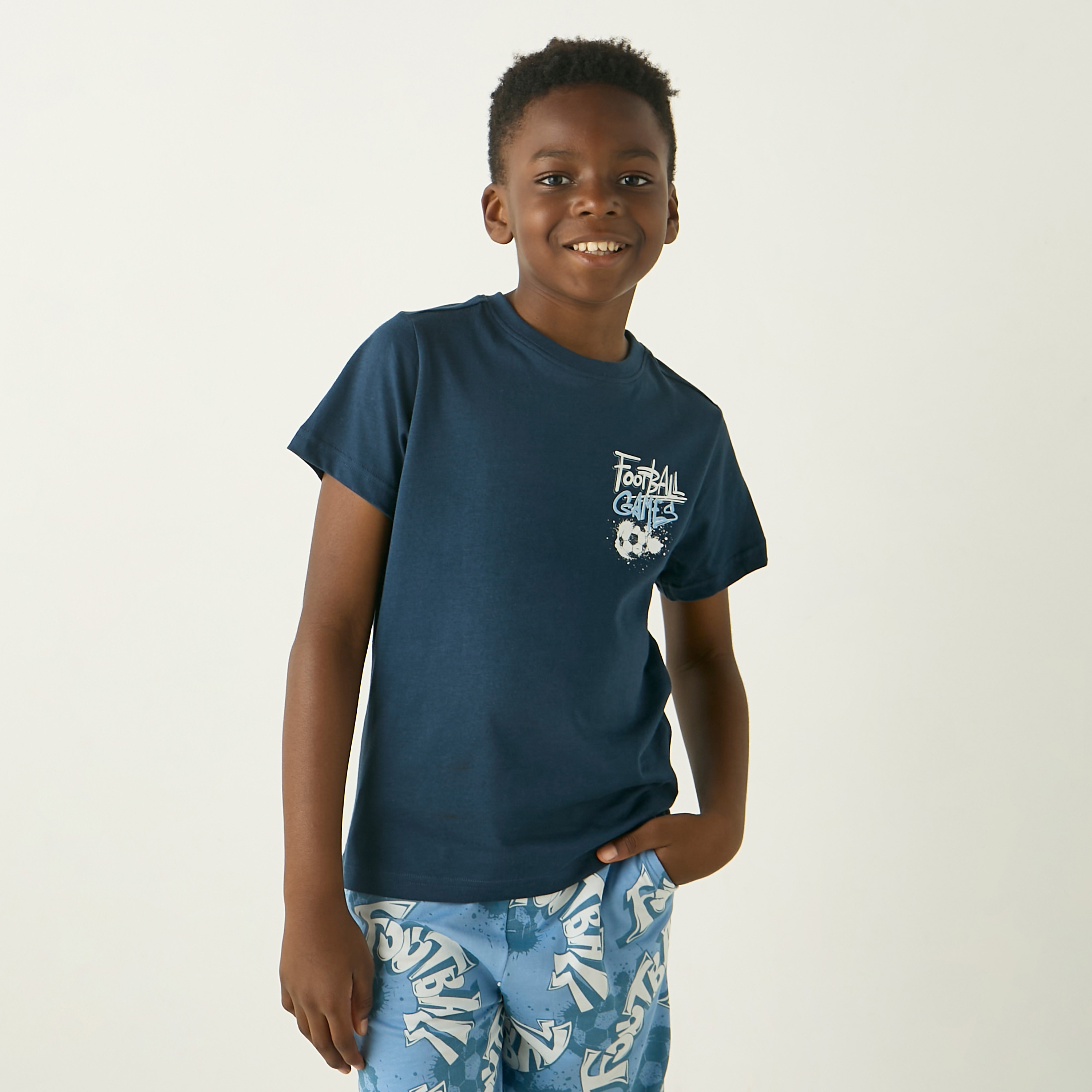 Juniors 3-Piece Football Print T-shirts and Shorts Set-boys-clothing-setsandcoords-image-7