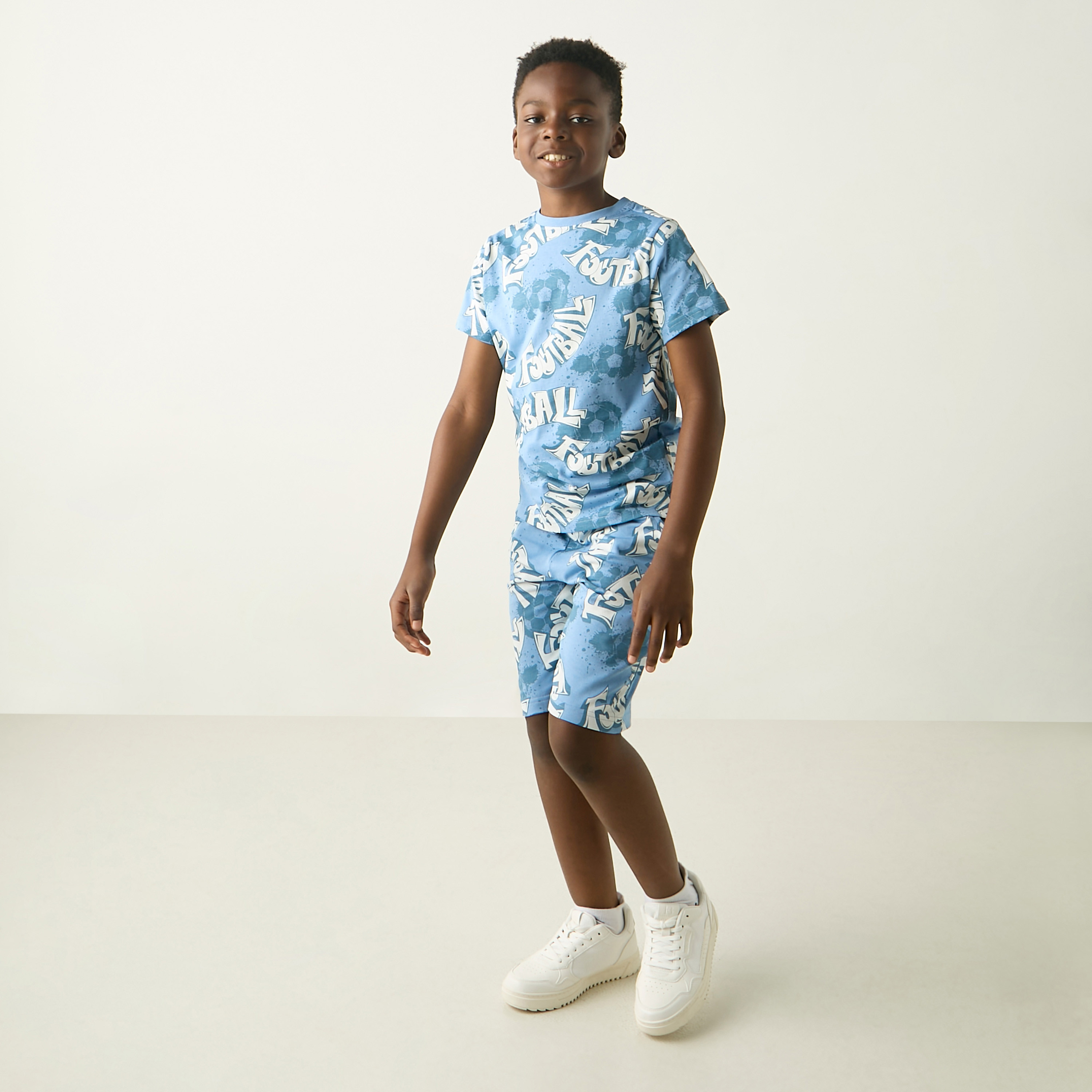 Juniors 3-Piece Football Print T-shirts and Shorts Set-boys-clothing-setsandcoords-image-8