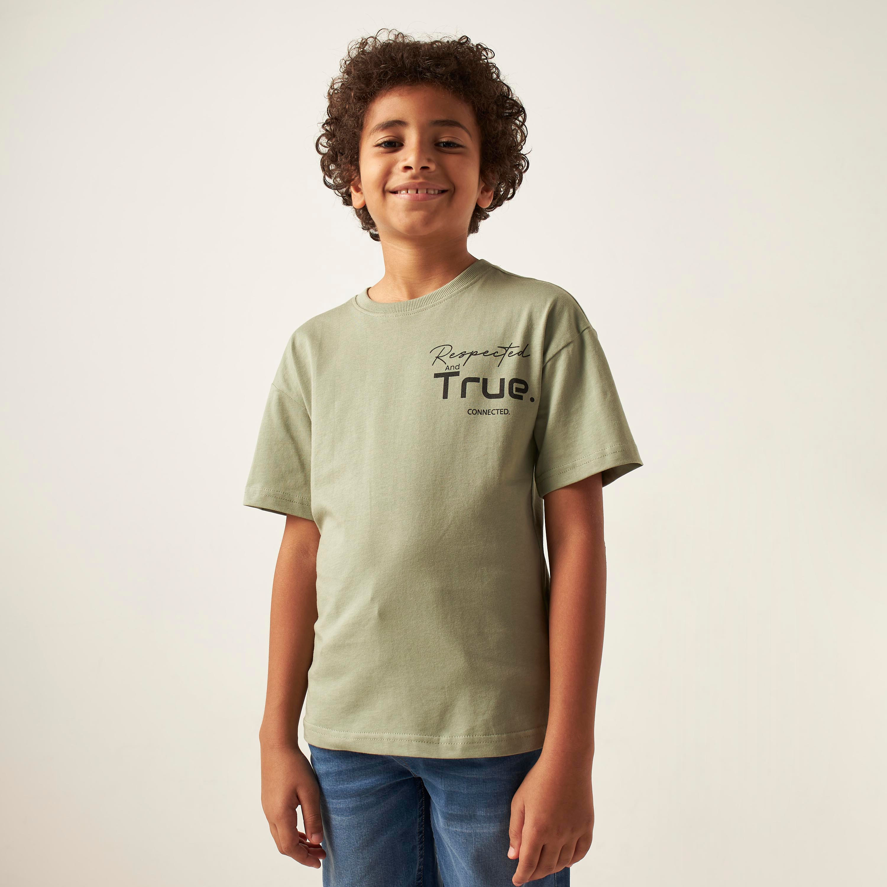 Juniors Graphic Print Crew Neck Cotton T-shirt-boys-clothing-tshirtsandpolos-image-1