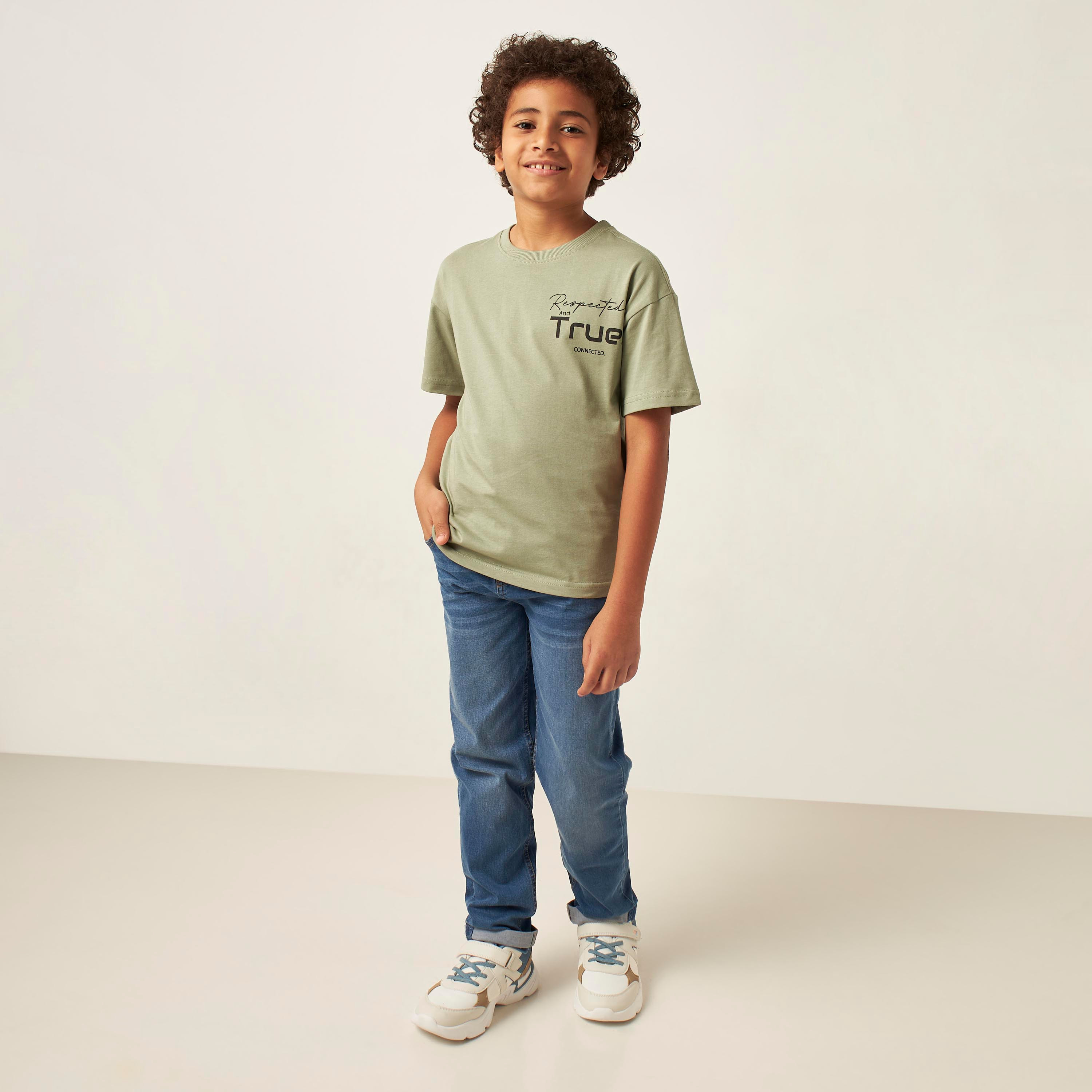 Juniors Graphic Print Crew Neck Cotton T-shirt-boys-clothing-tshirtsandpolos-image-2