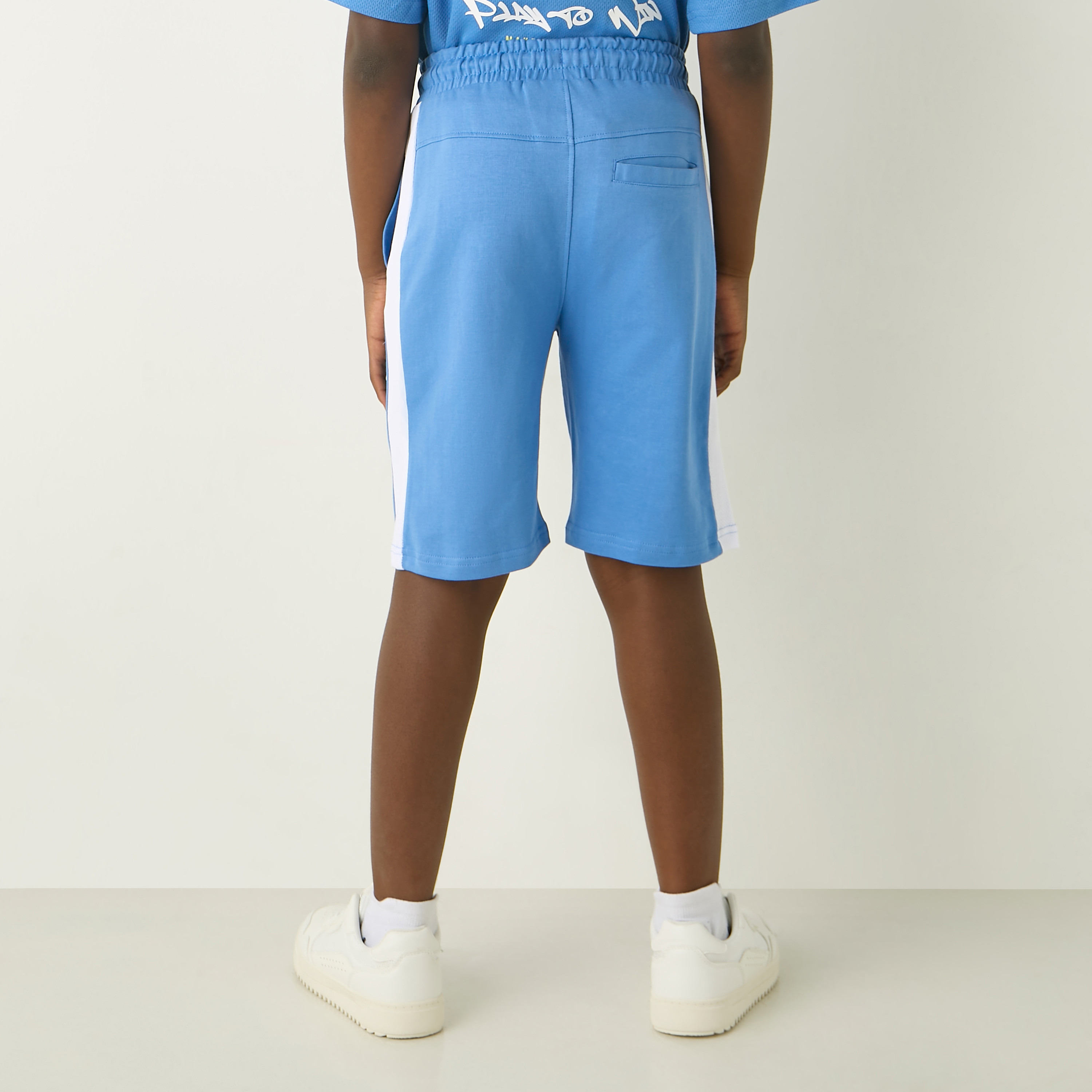 Juniors Typography Print Shorts with Drawstring Closure-boys-clothing-bottoms-shorts-image-3