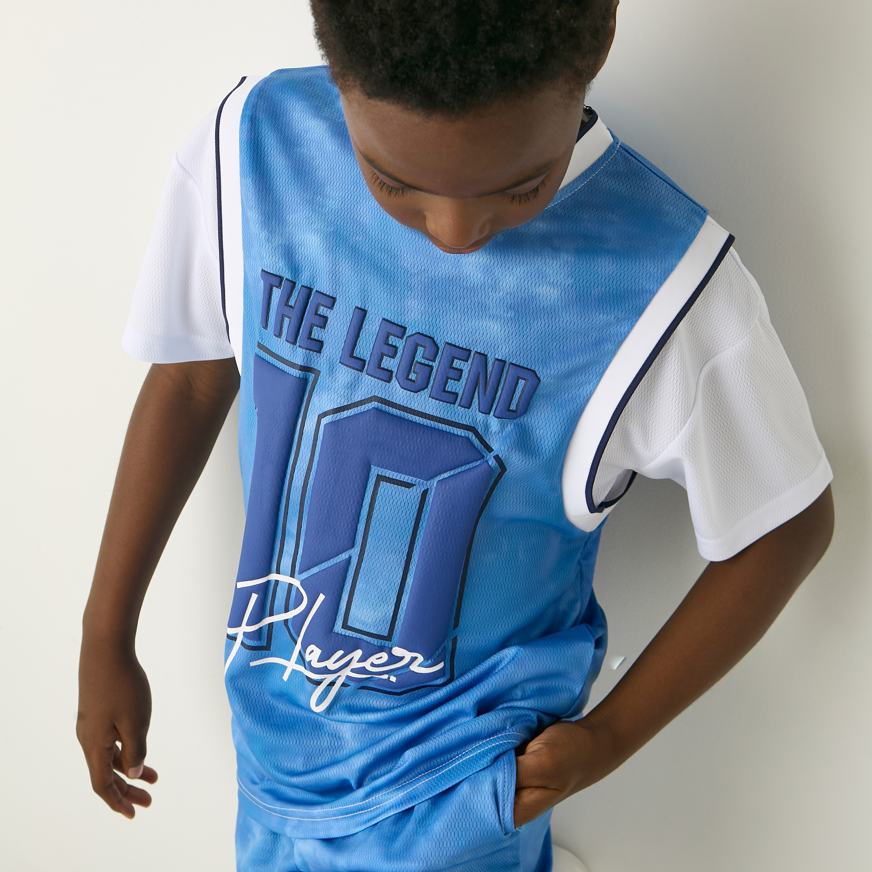 Juniors Varsity Print Cotton T-shirt and Shorts Set-boys-clothing-setsandcoords-image-5