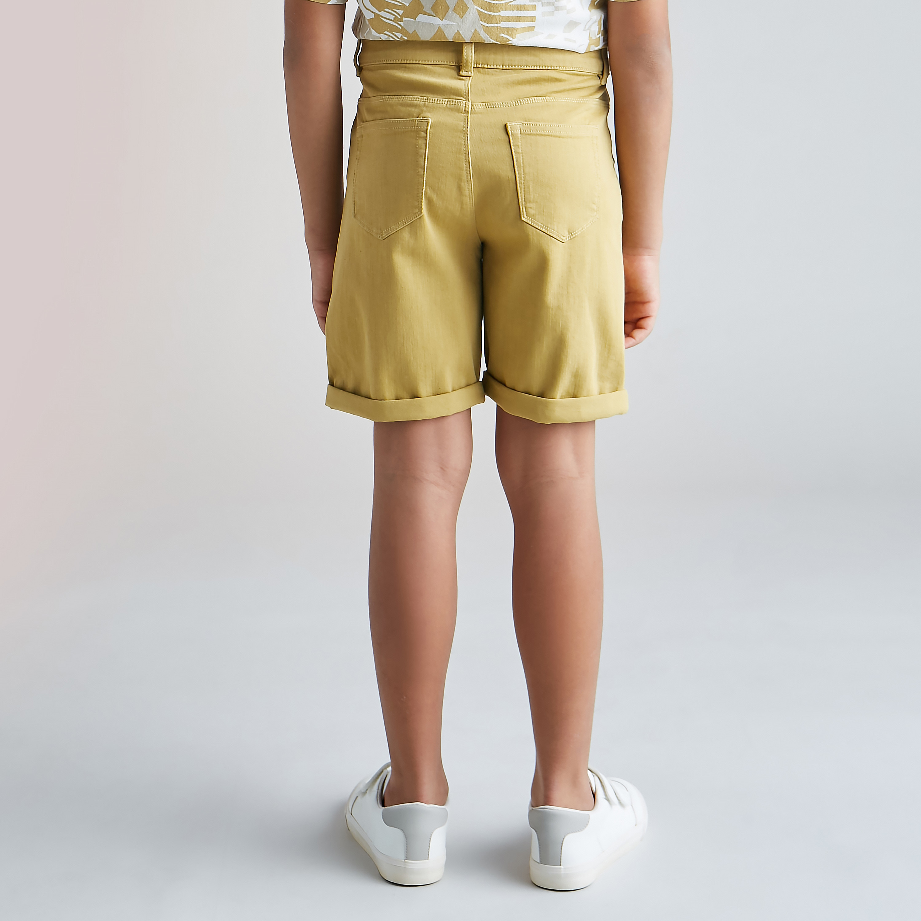 Juniors Solid Shorts with Pockets and Button Closure-boys-clothing-bottoms-shorts-image-3