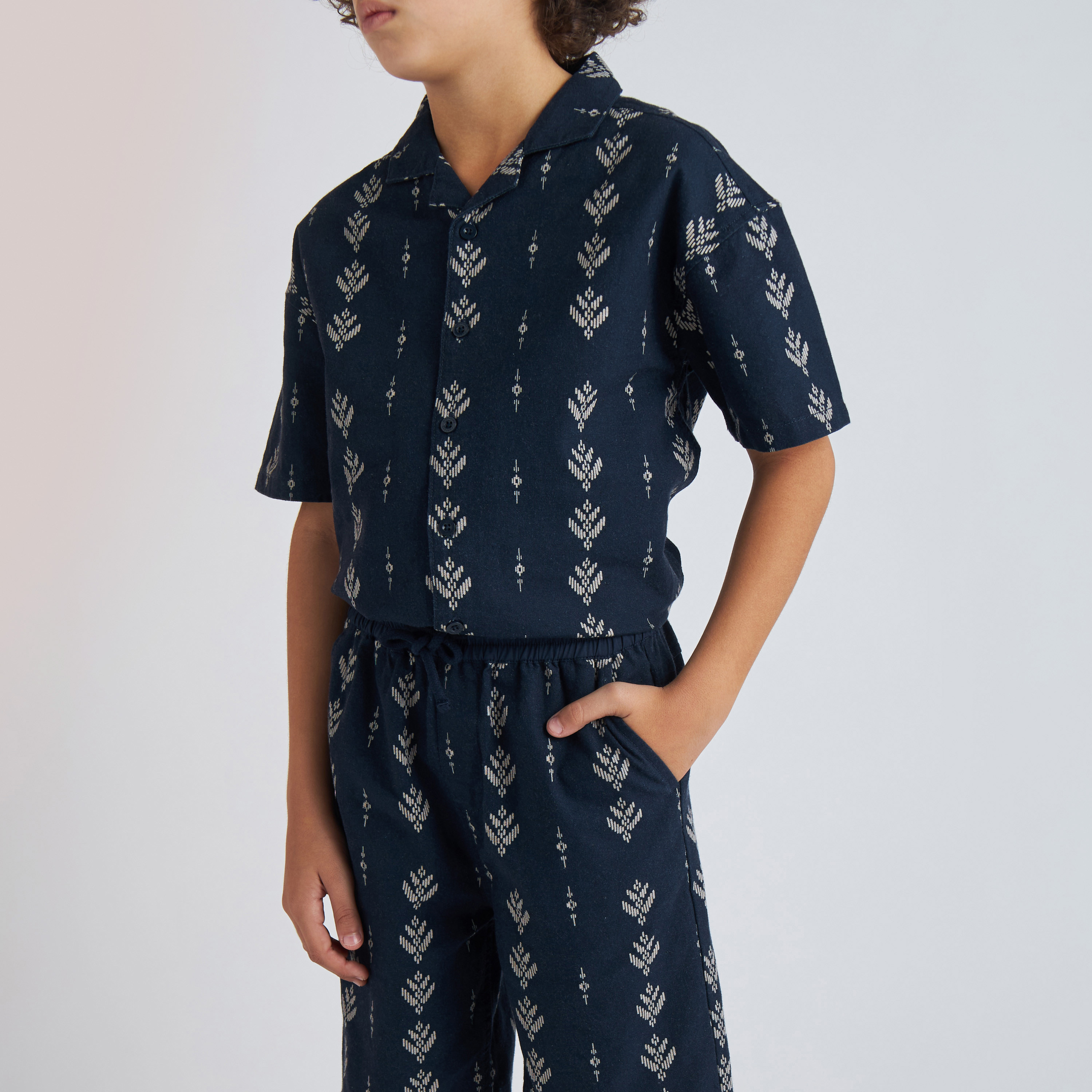 Juniors All-Over Printed Shirt and Elasticated Shorts Set-boys-clothing-setsandcoords-image-4