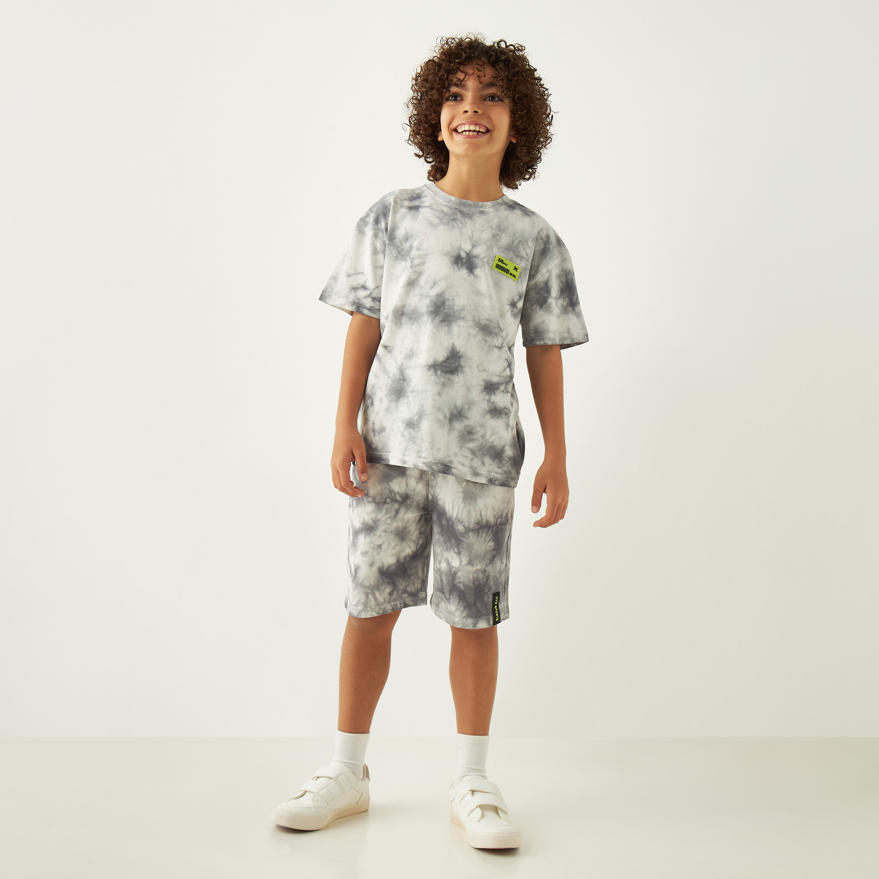 XYZ Tie-Dye Print T-shirt and Shorts Set-boys-clothing-sportswear-sets-image-2