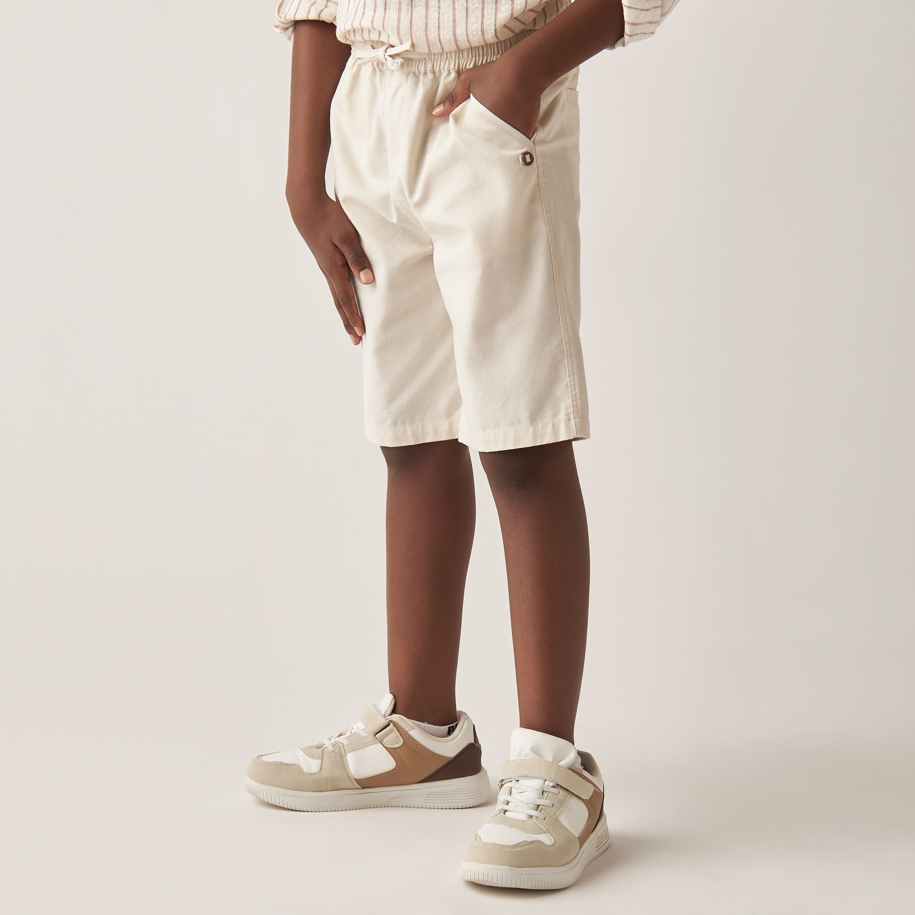 Eligo Solid Shorts with Drawstring Closure and Pockets-boys-clothing-bottoms-shorts-image-1
