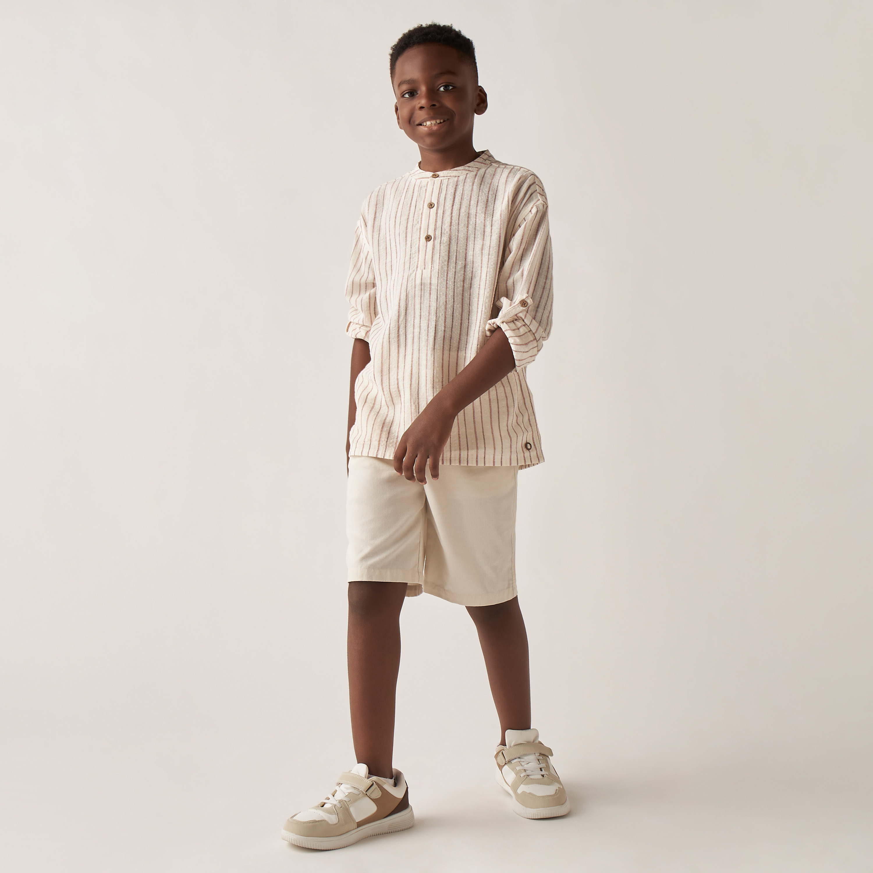 Eligo Solid Shorts with Drawstring Closure and Pockets-boys-clothing-bottoms-shorts-image-2
