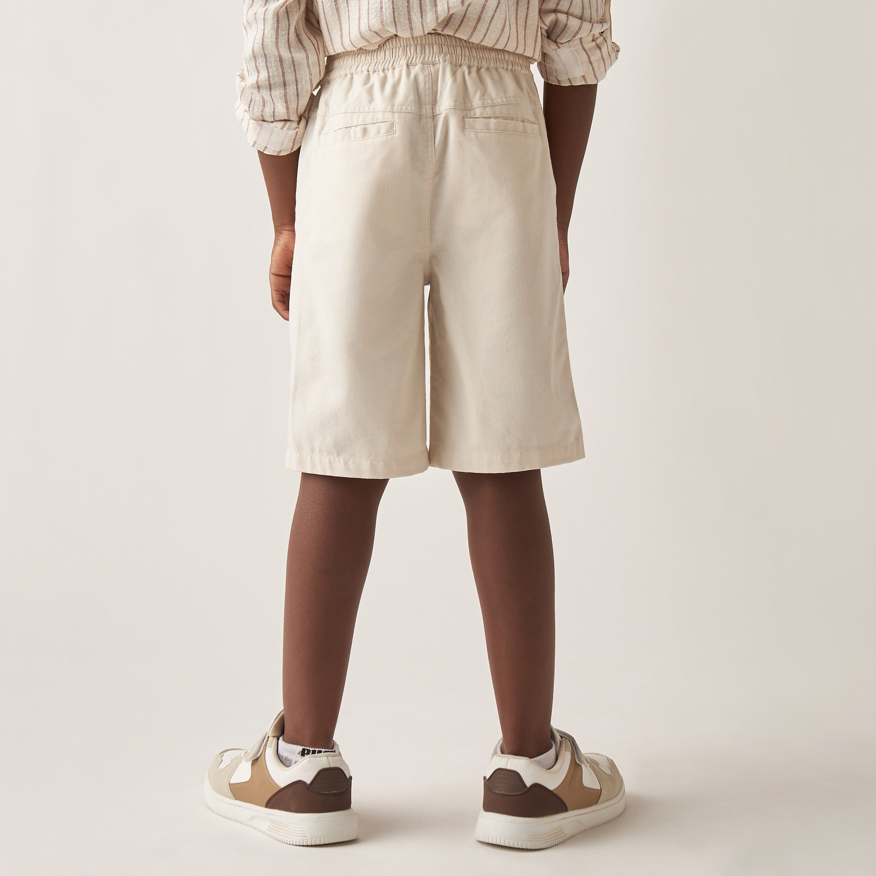 Eligo Solid Shorts with Drawstring Closure and Pockets-boys-clothing-bottoms-shorts-image-3