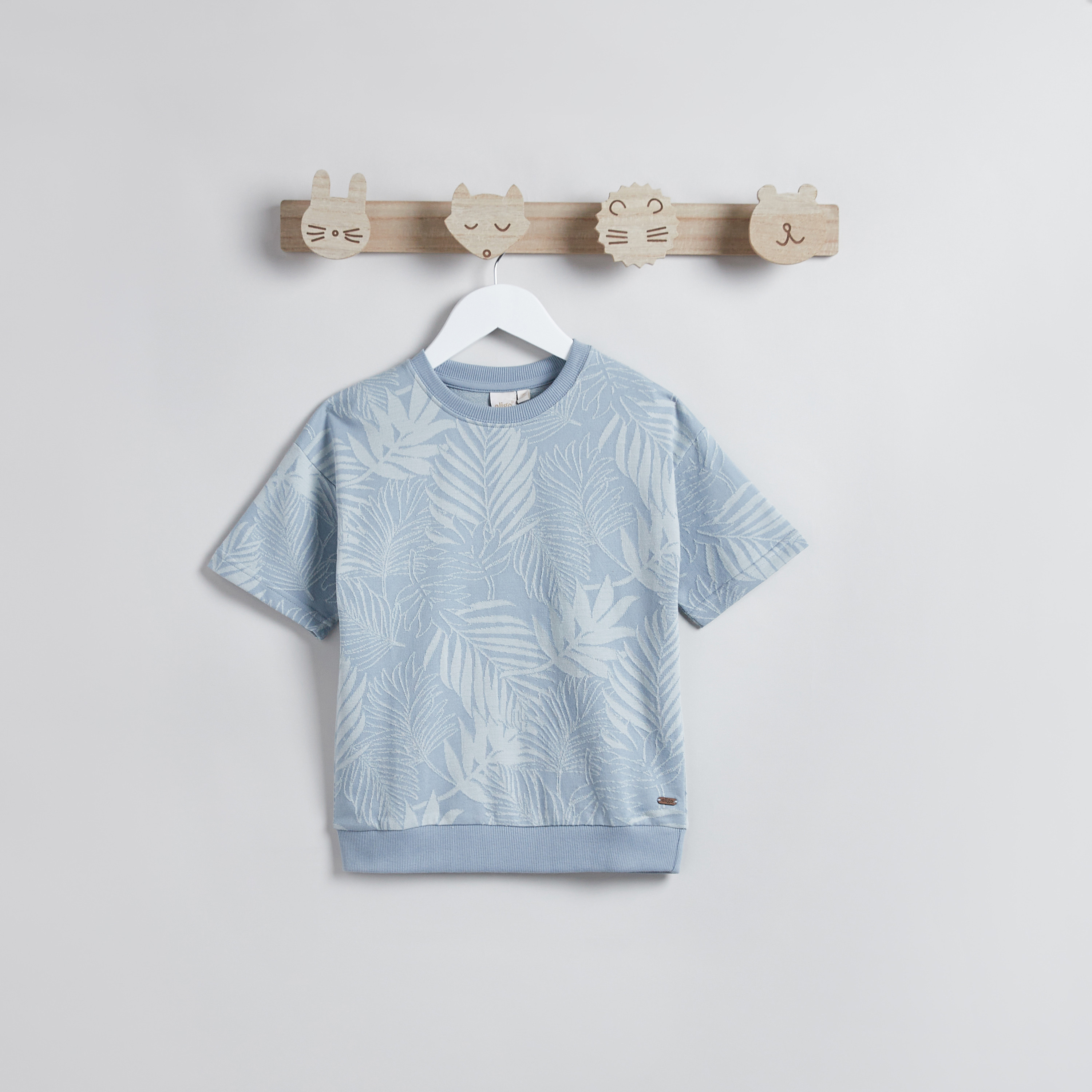 Eligo All-Over Floral Textured T-shirt and Elasticated Shorts Set-boys-clothing-setsandcoords-image-2
