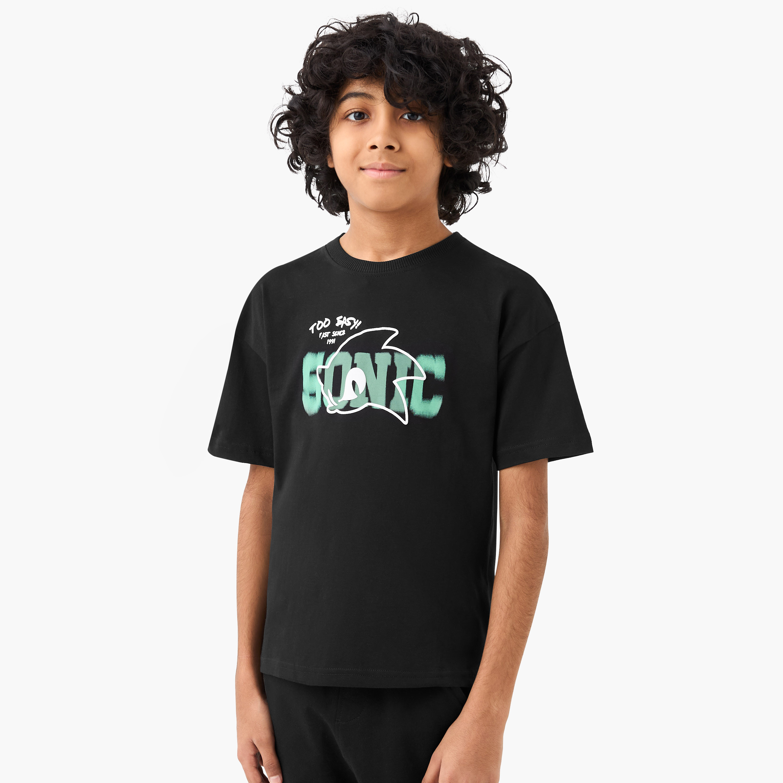 Sonic the Hedgehog Print T-shirt with Shorts Set-boys-clothing-setsandcoords-image-2
