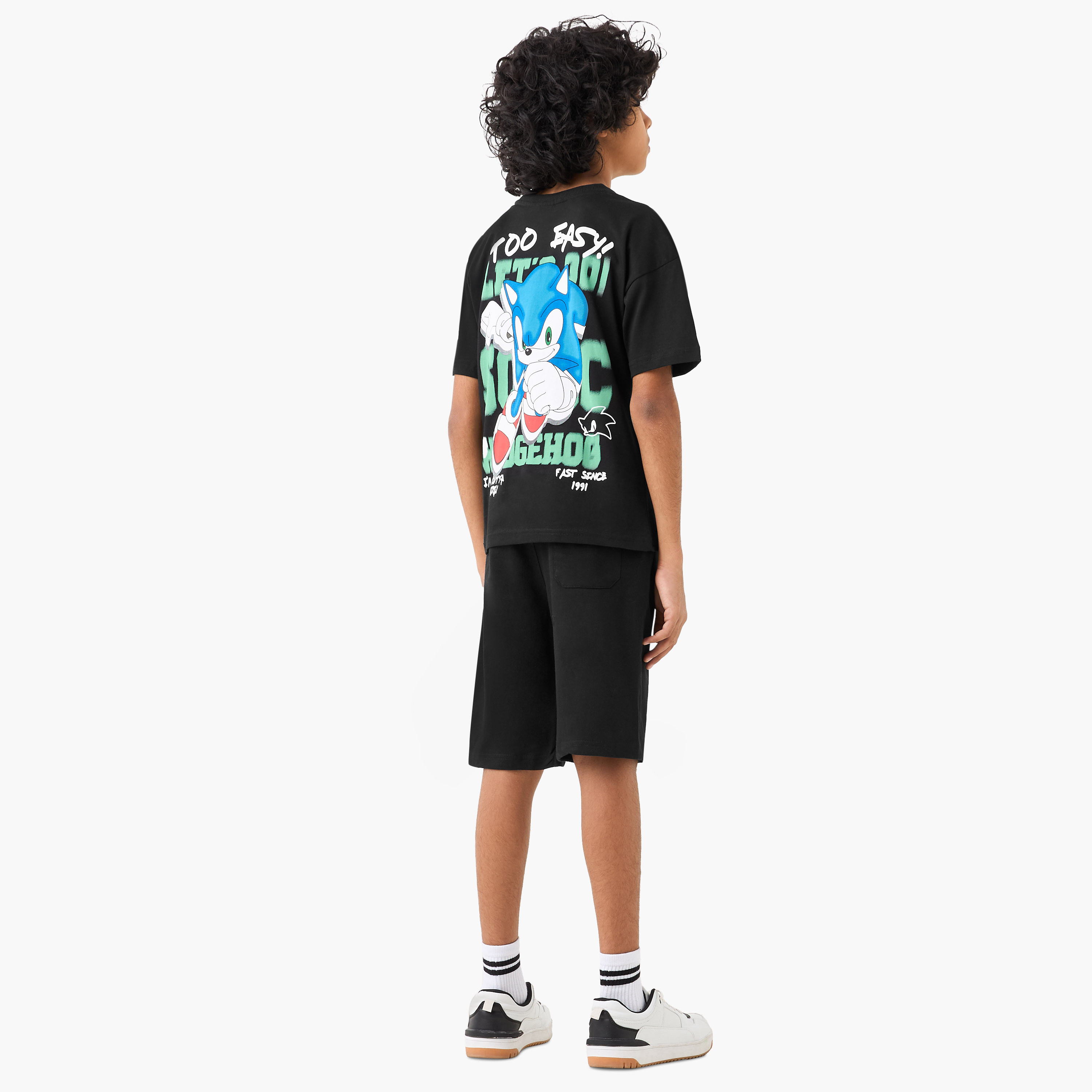 Sonic the Hedgehog Print T-shirt with Shorts Set-boys-clothing-setsandcoords-image-4