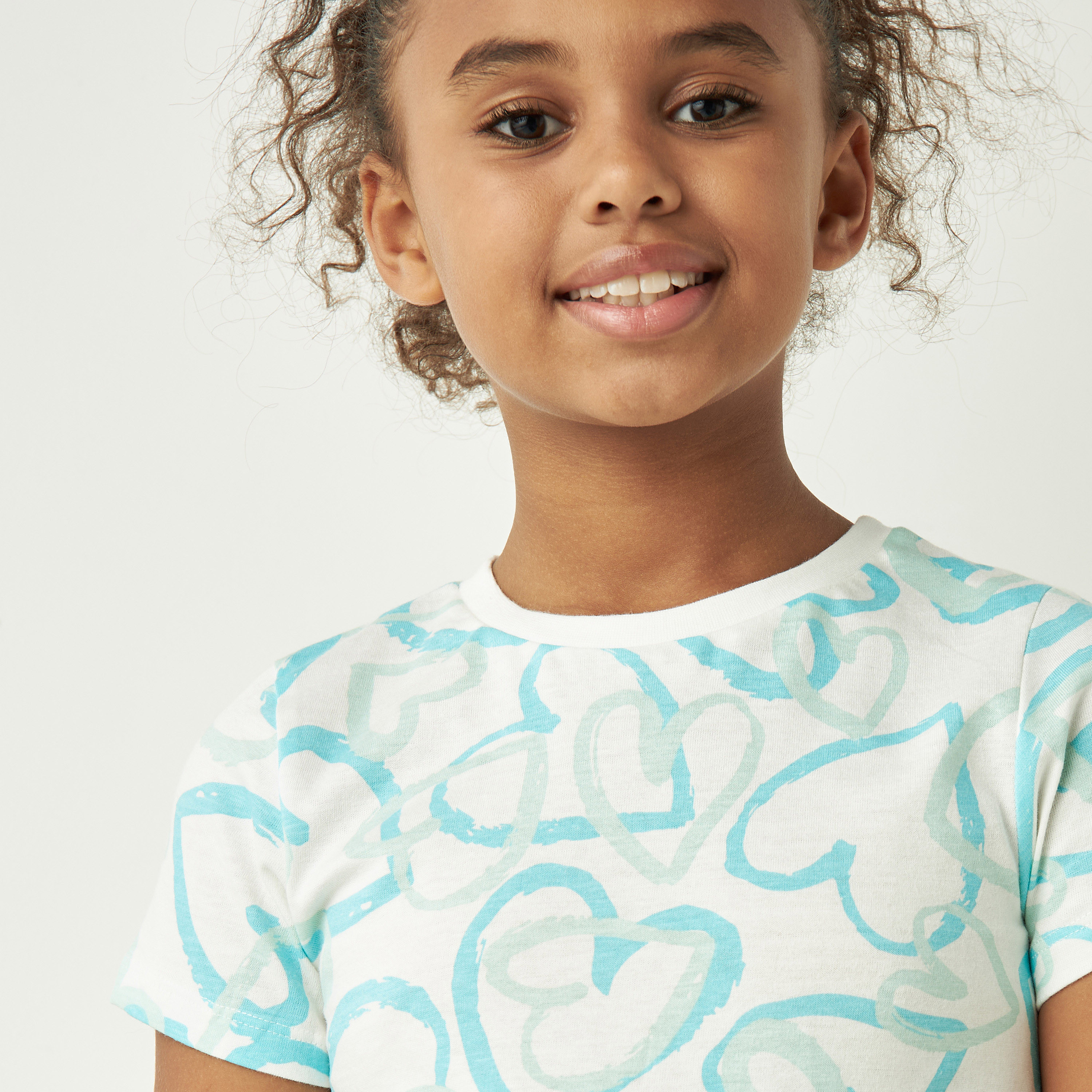 Juniors All-Over Print T-shirt with Crew Neck and Short Sleeves-girls-clothing-tshirts-image-4