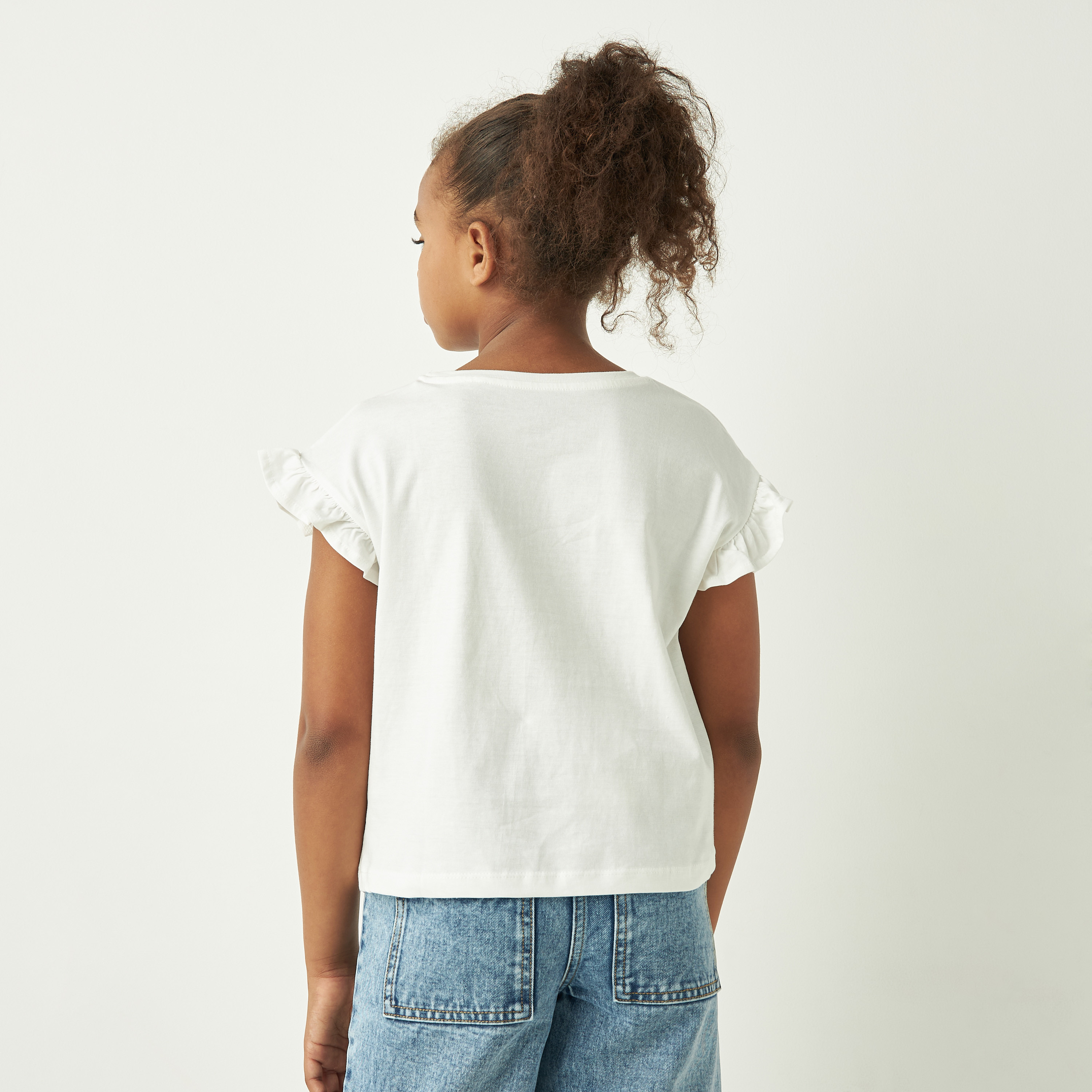 تيشيرت بكشكش وتزيينات ترتر من جونيورز-girls-clothing-tshirts-image-3