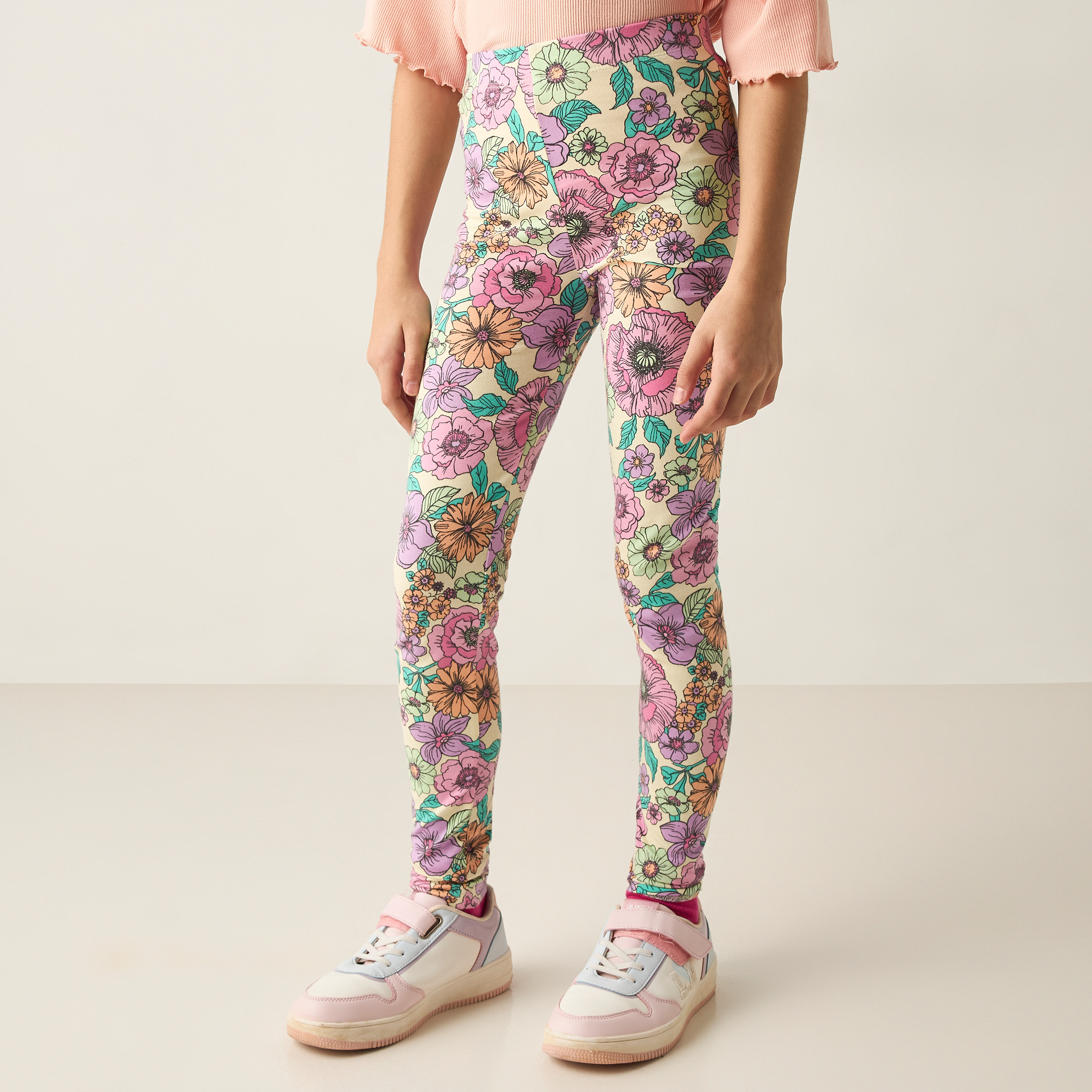 Colorful Floral Leggings, Fashion Leggings, Colored Leggings, 2024 Unique Leggings, Floral Art, Flower Print, Hand Sewn, Made In Canada