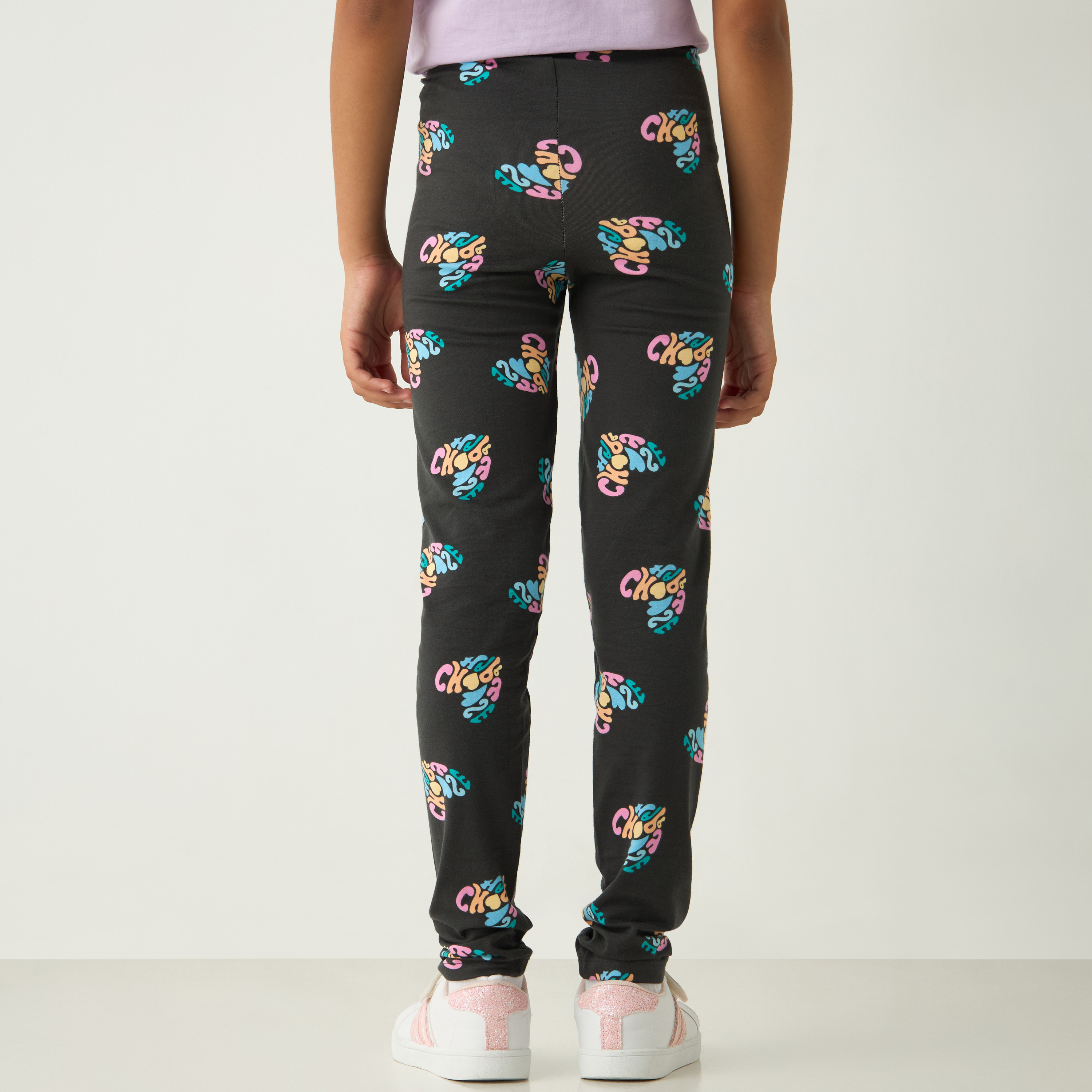 Heart print leggings hotsell