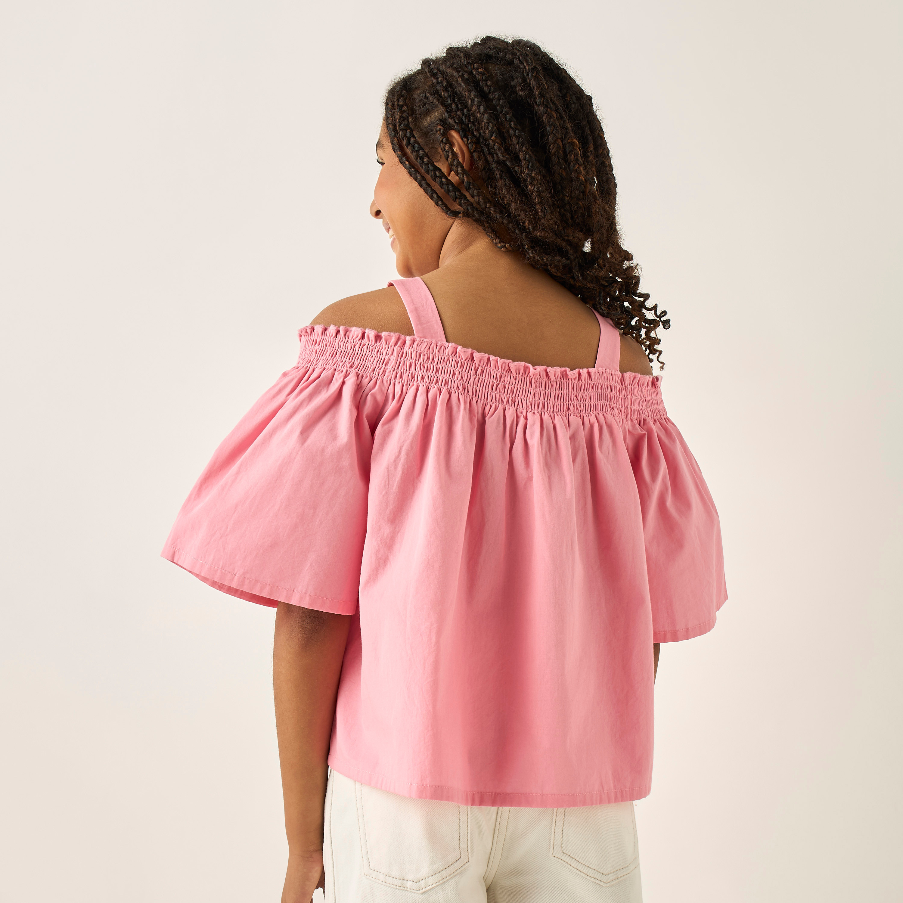 Juniors Solid Off Shoulder Top-girls-clothing-blousesandshirts-image-4
