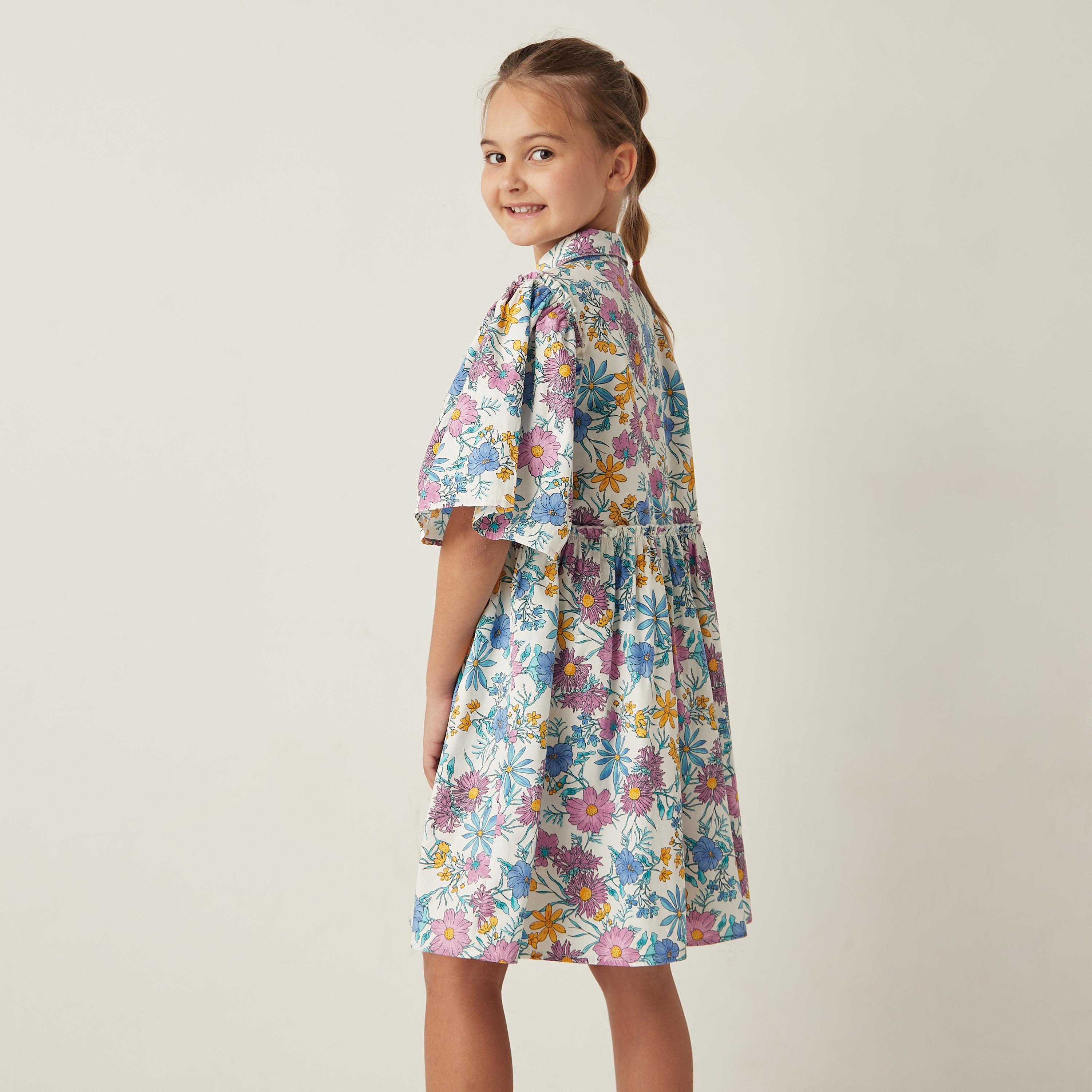 Juniors All-Over Floral Print Shirt Dress with Short Sleeves-girls-clothing-dressesandjumpsuits-image-3