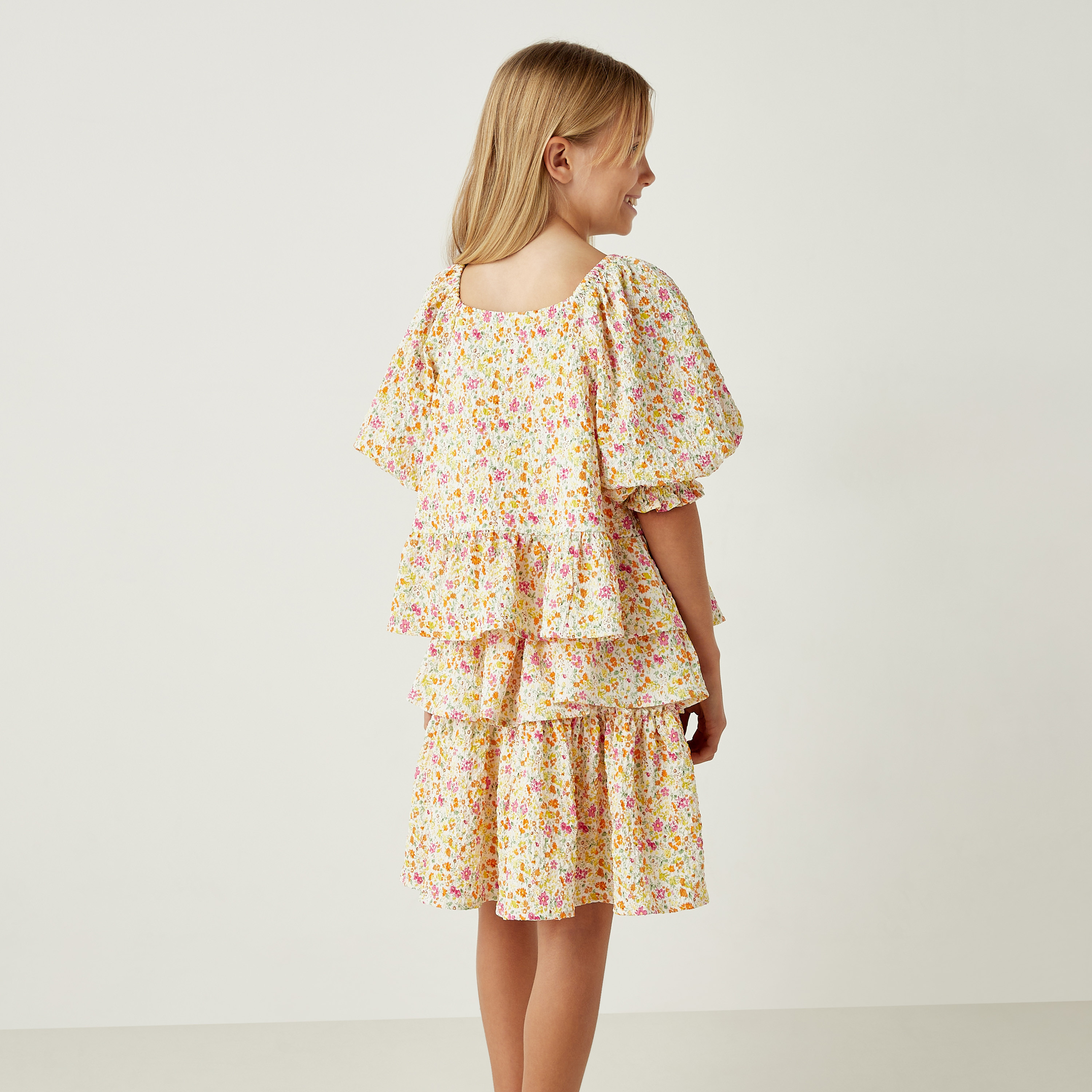 Juniors All-Over Floral Print Top and Skirt Set-girls-clothing-setsandcoords-image-4