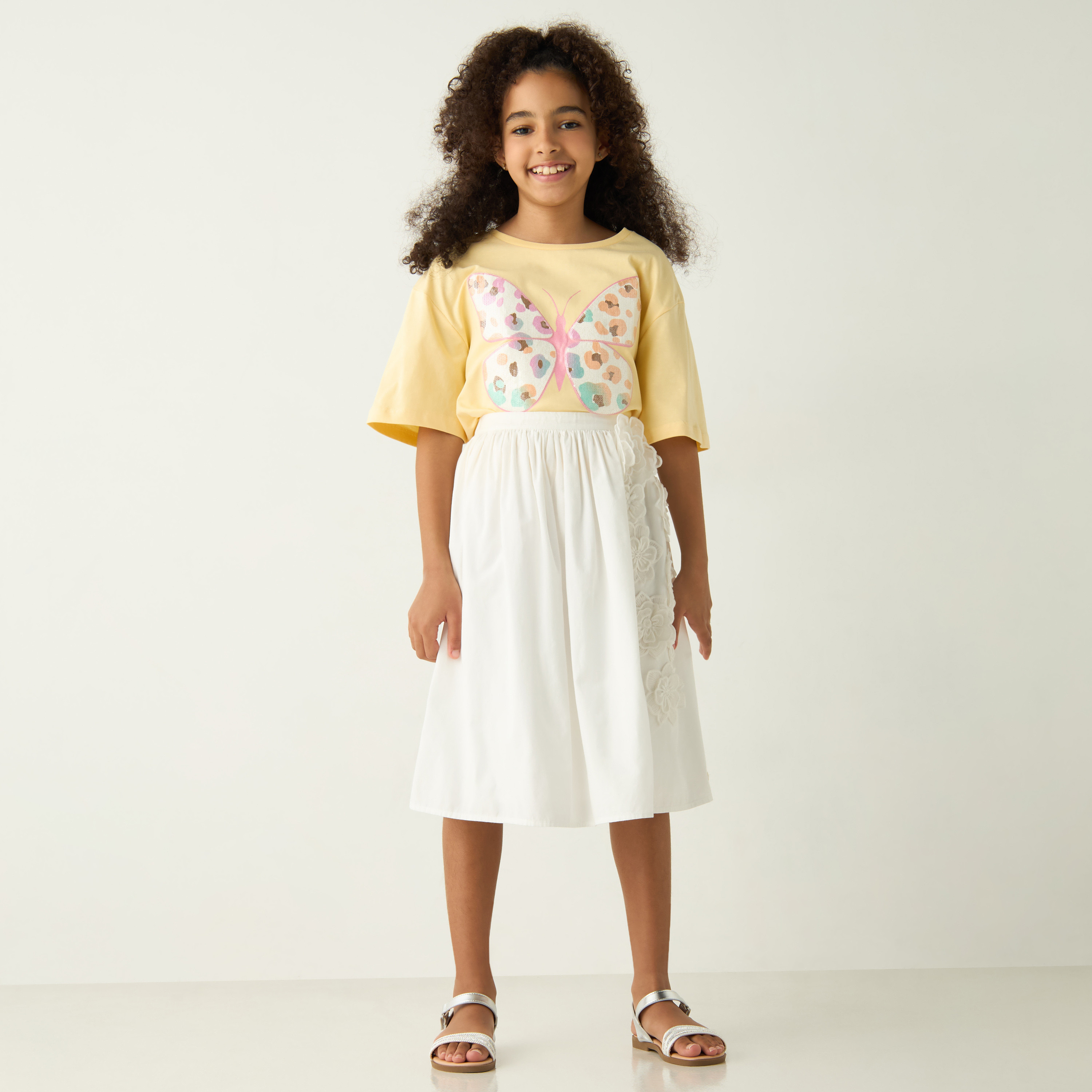 Eligo Lace Detail Skirt with Semi-Elasticated Waistband-girls-clothing-bottoms-skirts-image-2