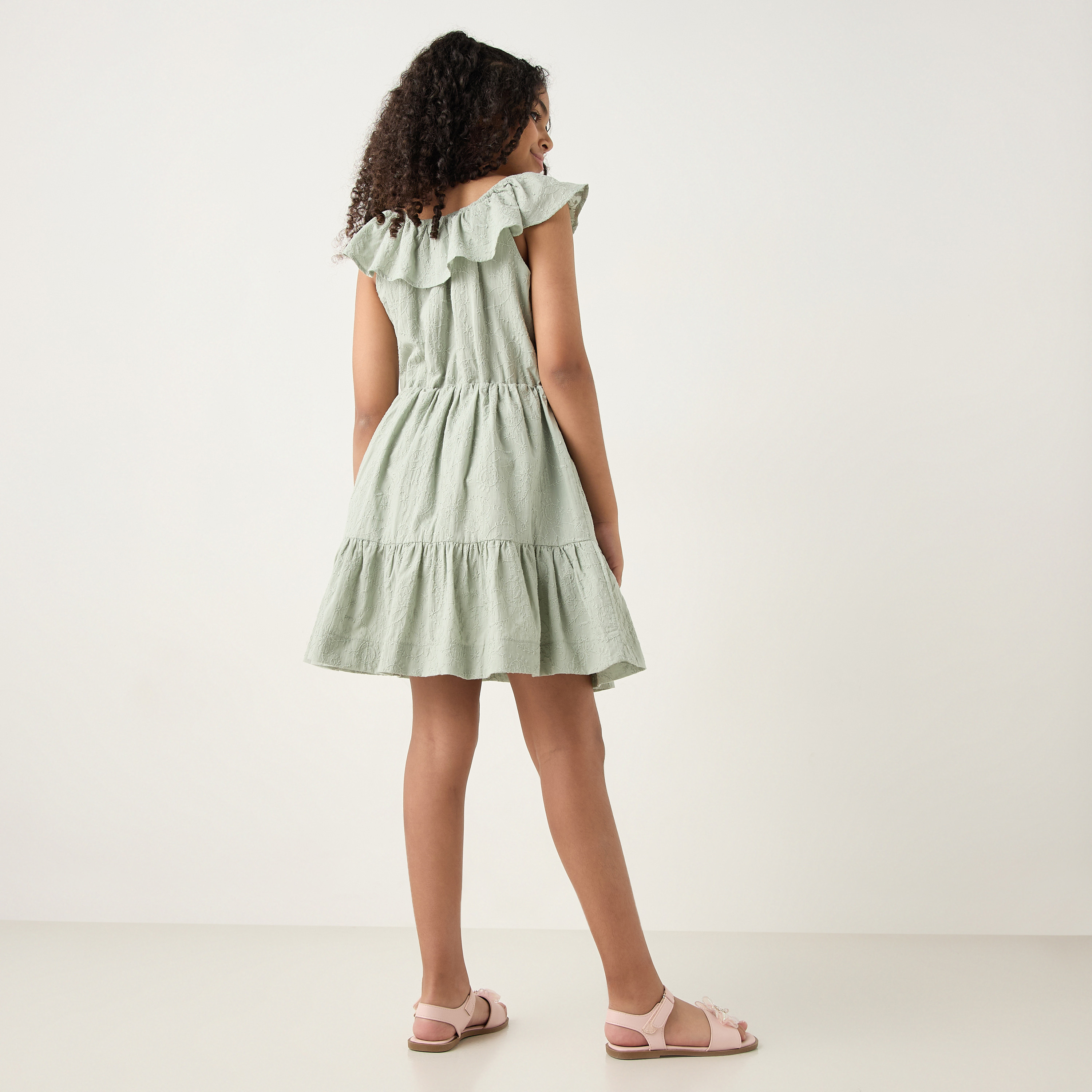 فستان دون أكمام بكشكش وتطريزات من إليجو-girls-clothing-dressesandjumpsuits-image-3
