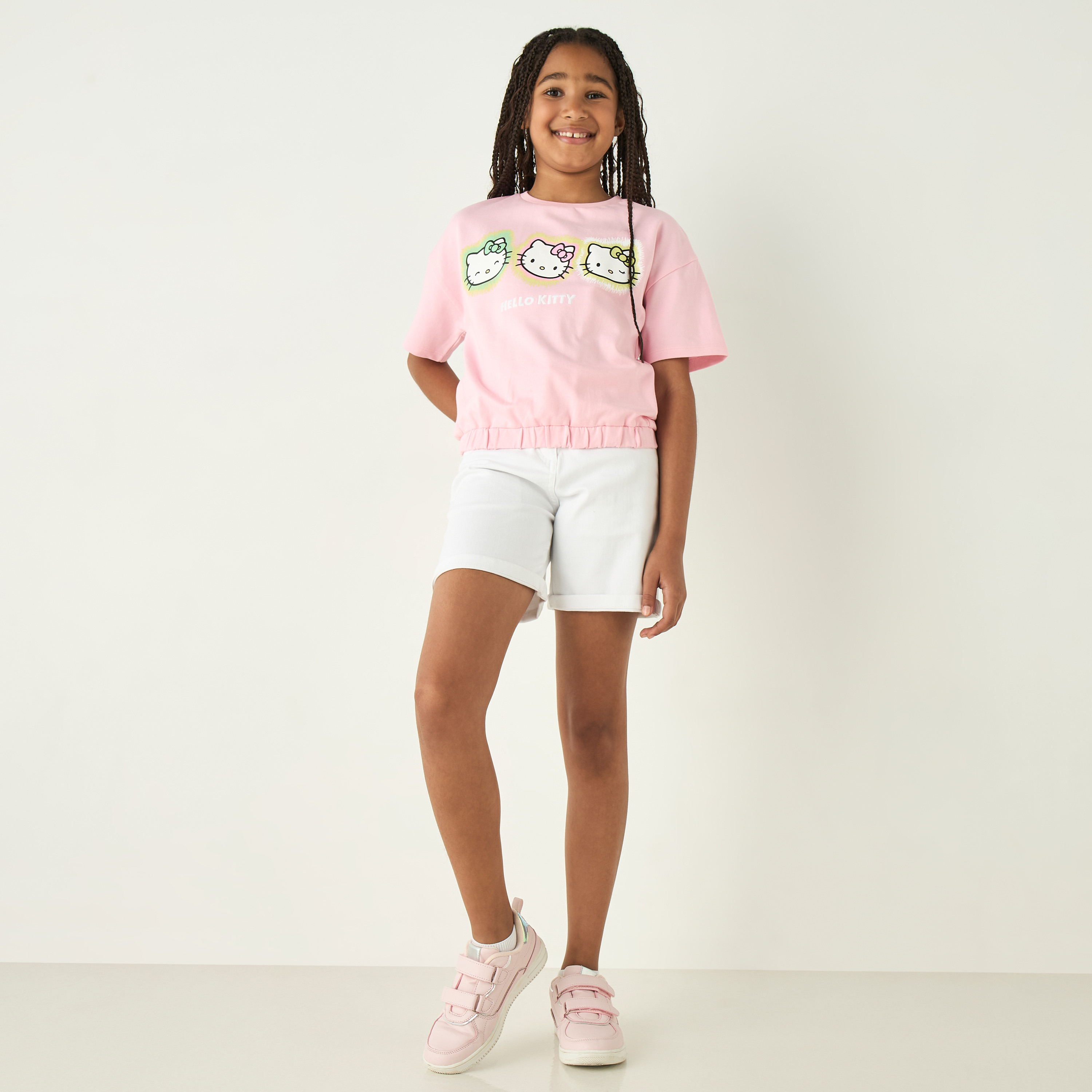 Buy Sanrio Hello Kitty Print T-Shirt with Elasticated Hem