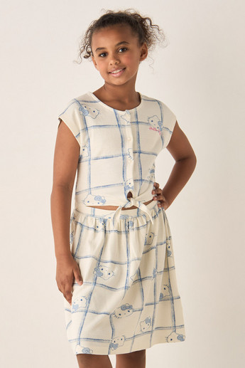 Buy Sanrio All-Over Hello Kitty Print Dress with Short Sleeves Online for  Girls