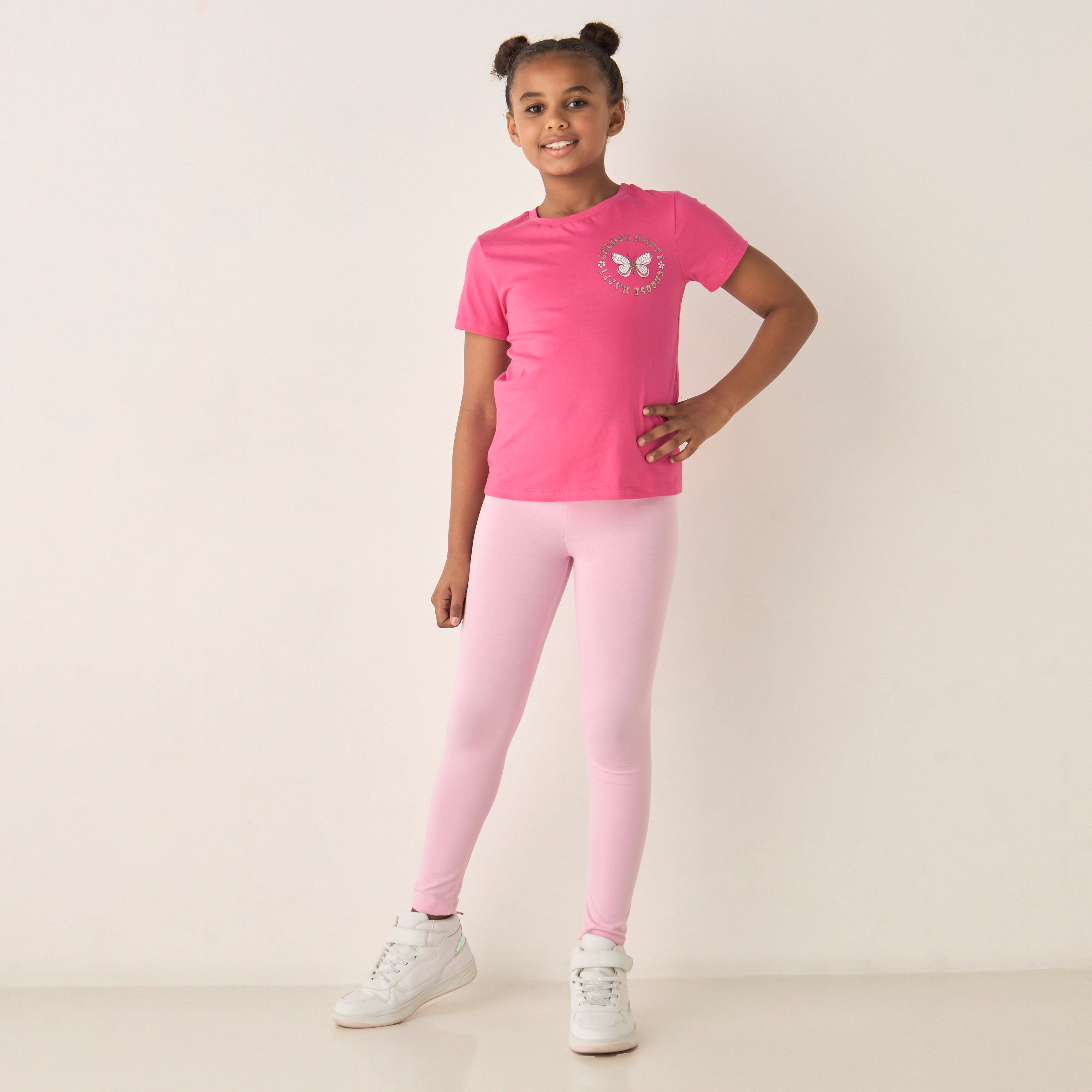 بنطلون ليقنز بطبعات وخصر مطّاطي من باربي-girls-clothing-bottoms-leggings-image-2