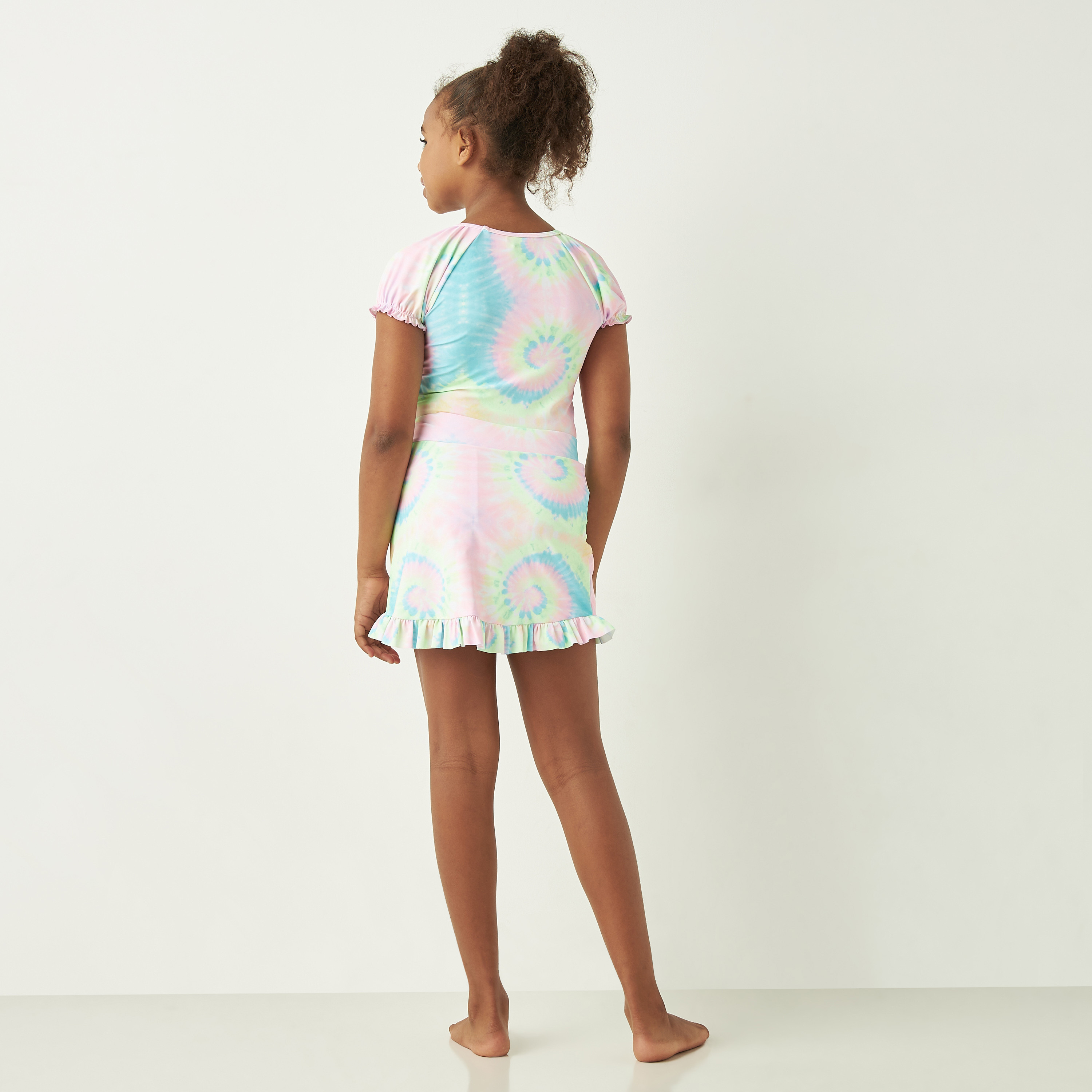 Barbie Sequinned Swimsuit with Flutter Sleeves and Round Neck-sports-gear-swimming-girl-image-4