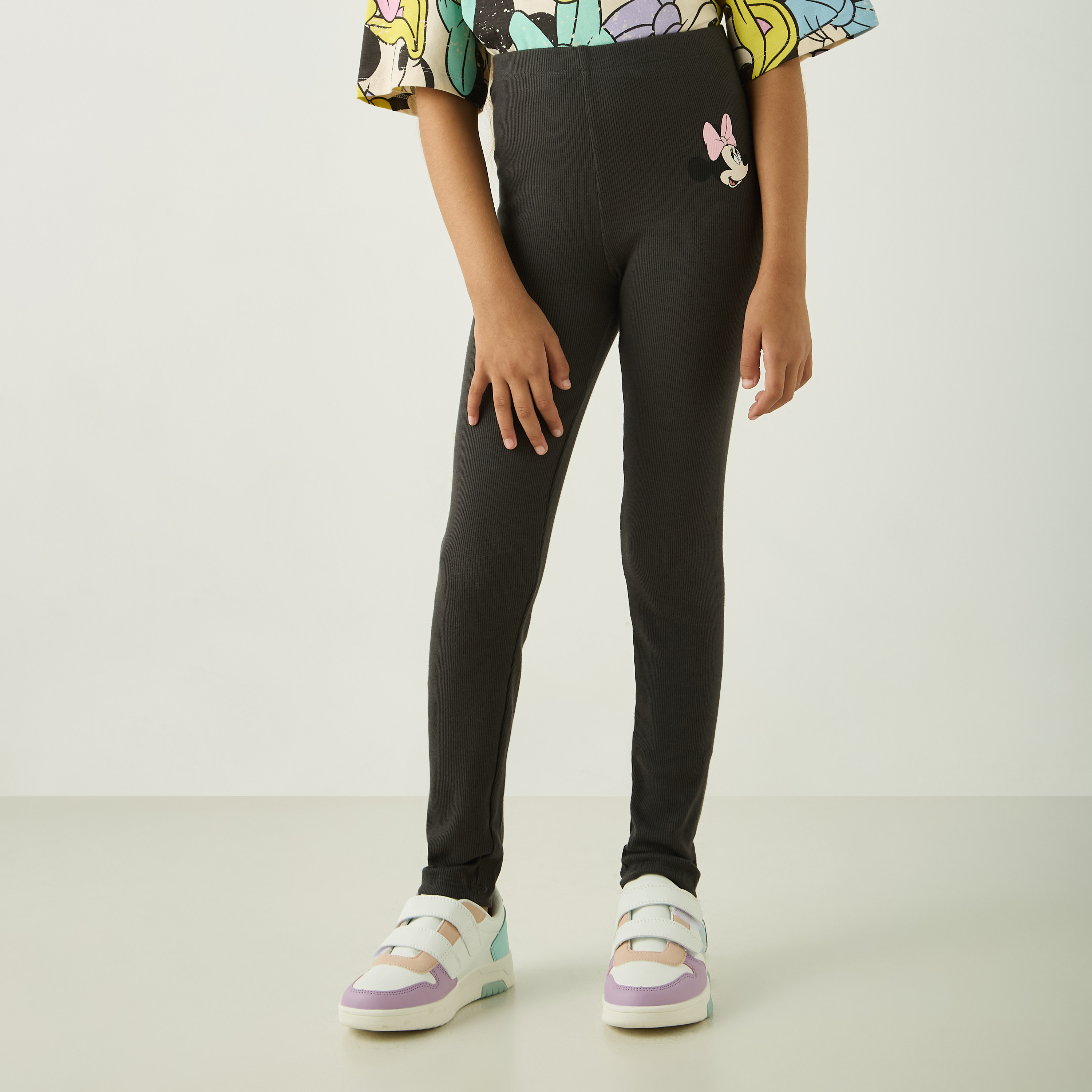 بنطلون ليقنز بخصر مطّاطي وطبعات ميني ماوس من ديزني-girls-clothing-bottoms-leggings-image-1