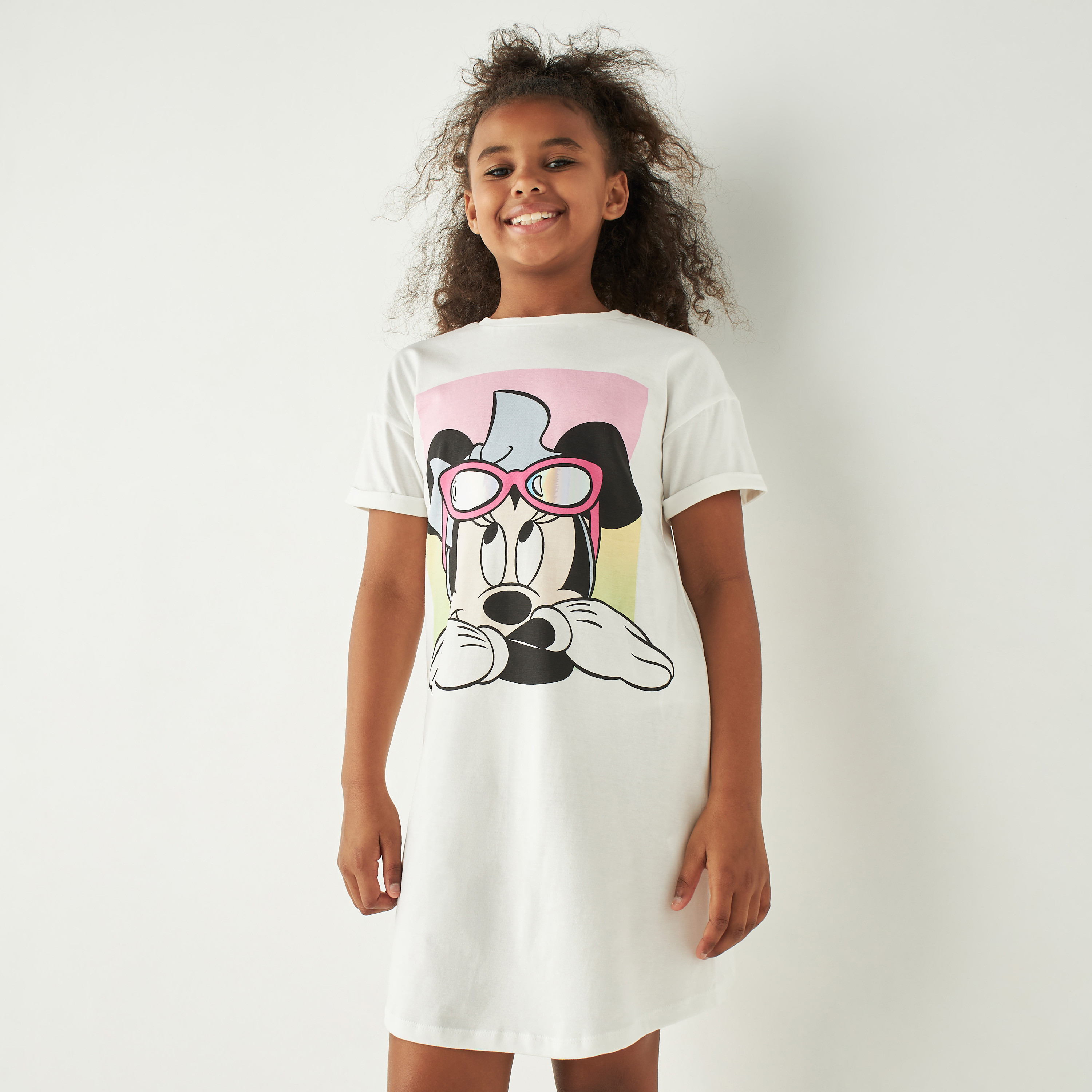 Disney Minnie Mouse Print Sleepshirt with Short Sleeves-girls-clothing-dressesandjumpsuits-image-1